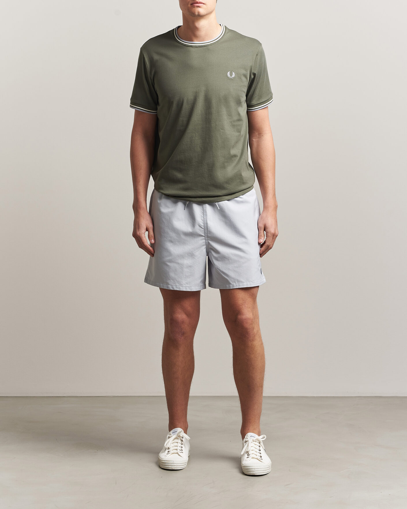 Herr | T-Shirts | Fred Perry | Twin Tipped T-Shirt Laurel Wreath Green