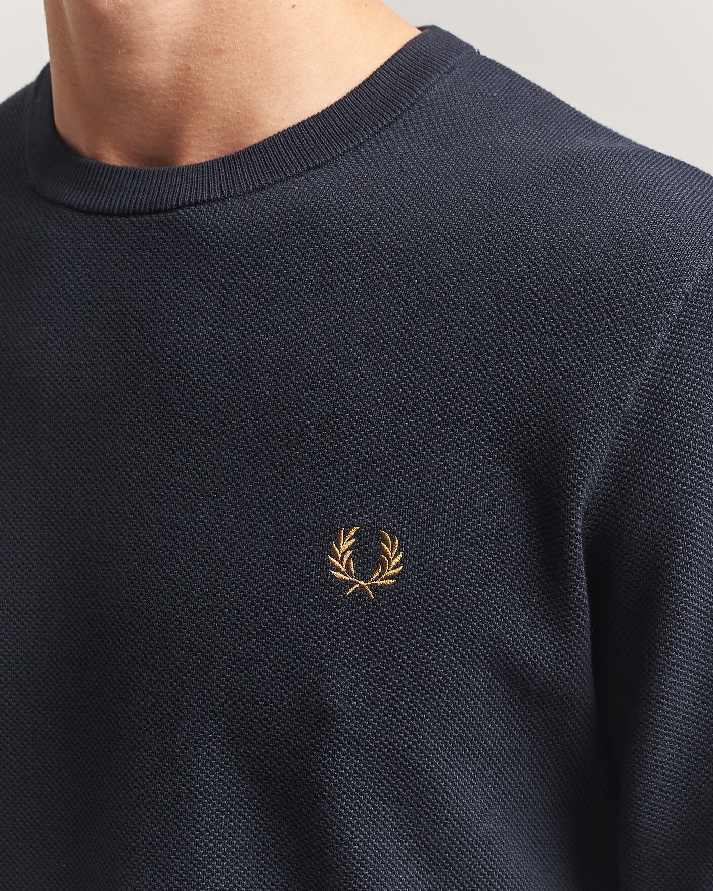 Herr | Tröjor | Fred Perry | Piqué Stitched Sweater Navy