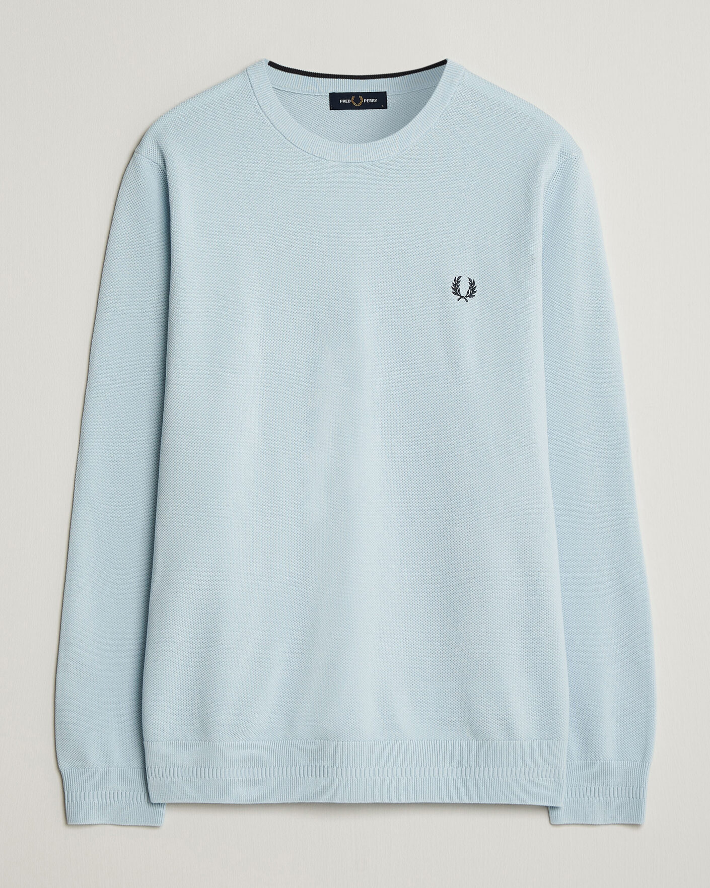 Herr | Tröjor | Fred Perry | Piqué Stitched Sweater Light Ice