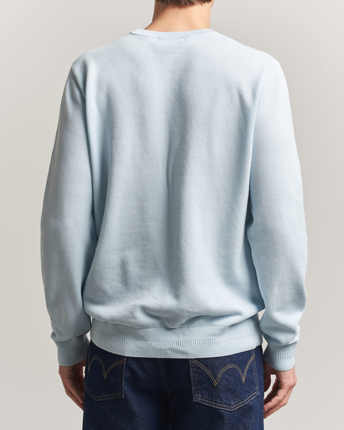 Herr | Tröjor | Fred Perry | Piqué Stitched Sweater Light Ice