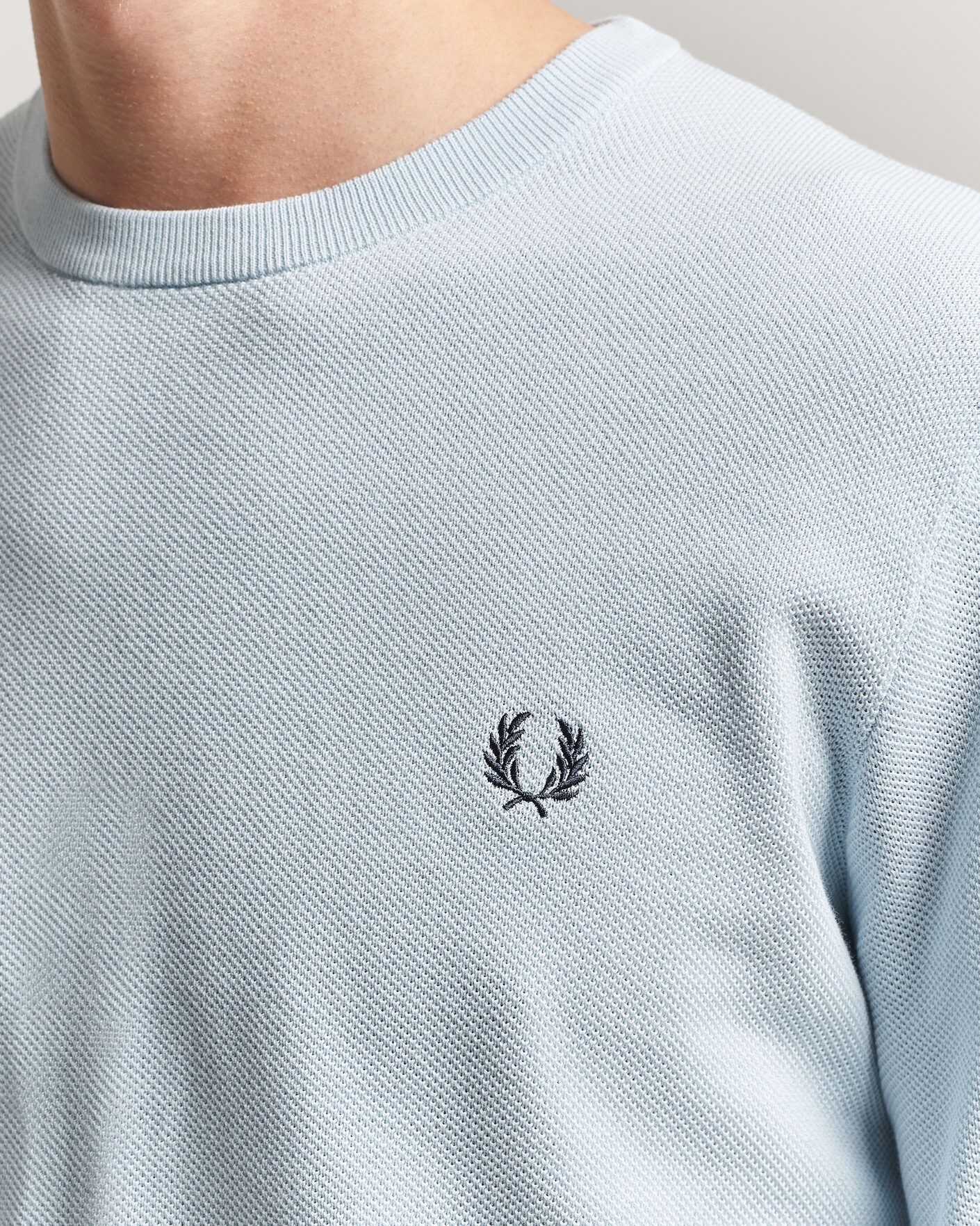 Herr | Tröjor | Fred Perry | Piqué Stitched Sweater Light Ice