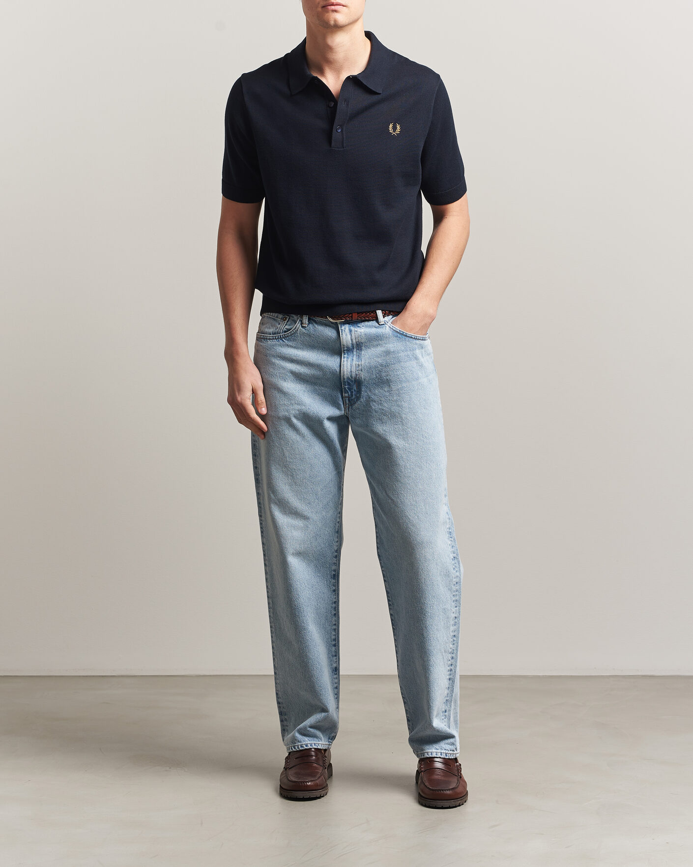 Herr | Pikéer | Fred Perry | Cotton Knitted Polo Navy