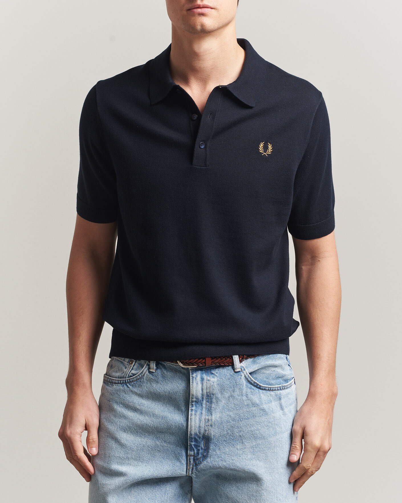 Herr | Pikéer | Fred Perry | Cotton Knitted Polo Navy