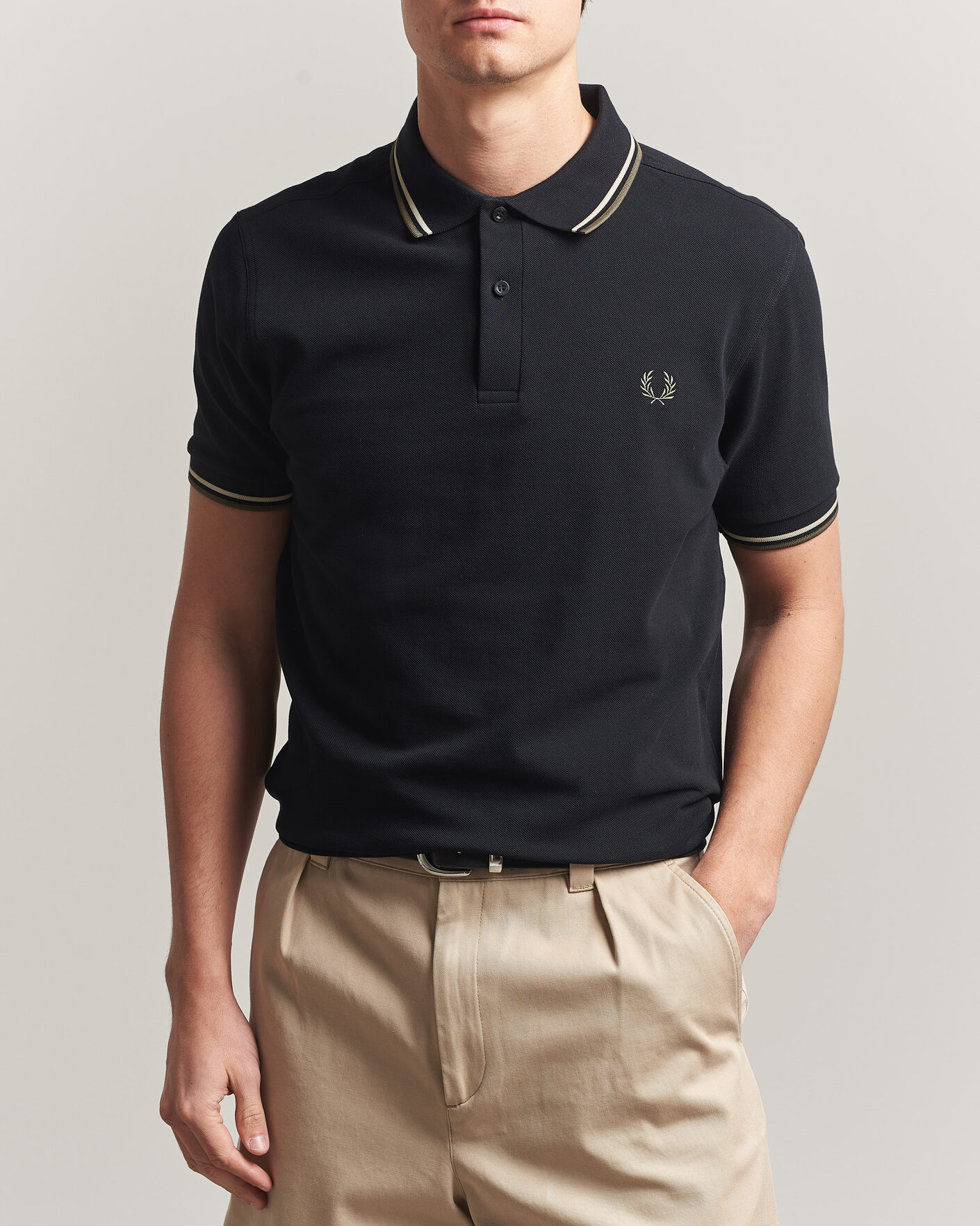 Herr | Pikéer | Fred Perry | Twin Tipped Polo Shirt Black