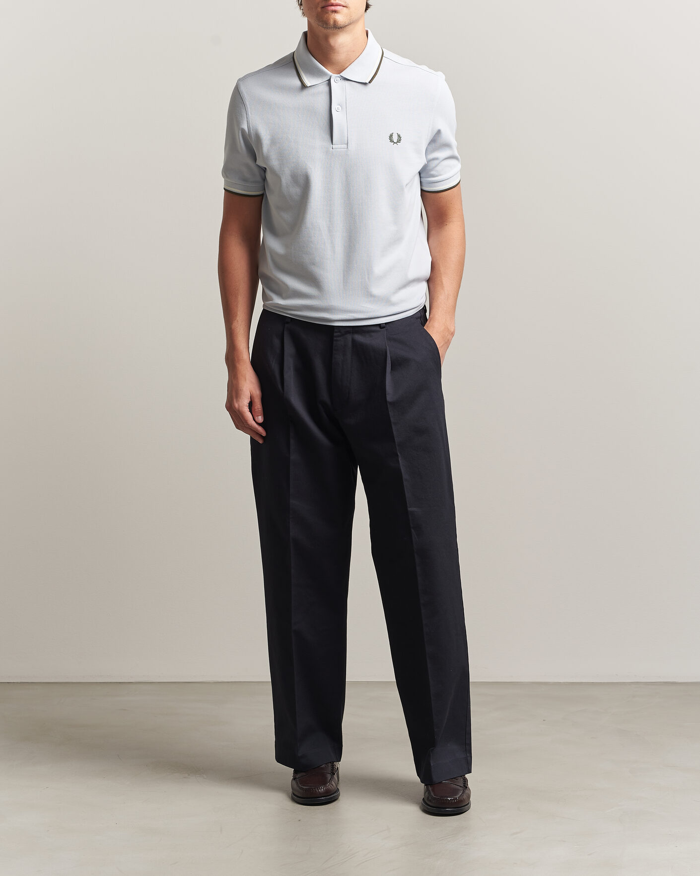 Herr | Pikéer | Fred Perry | Twin Tipped Polo Shirt Dusky Blue
