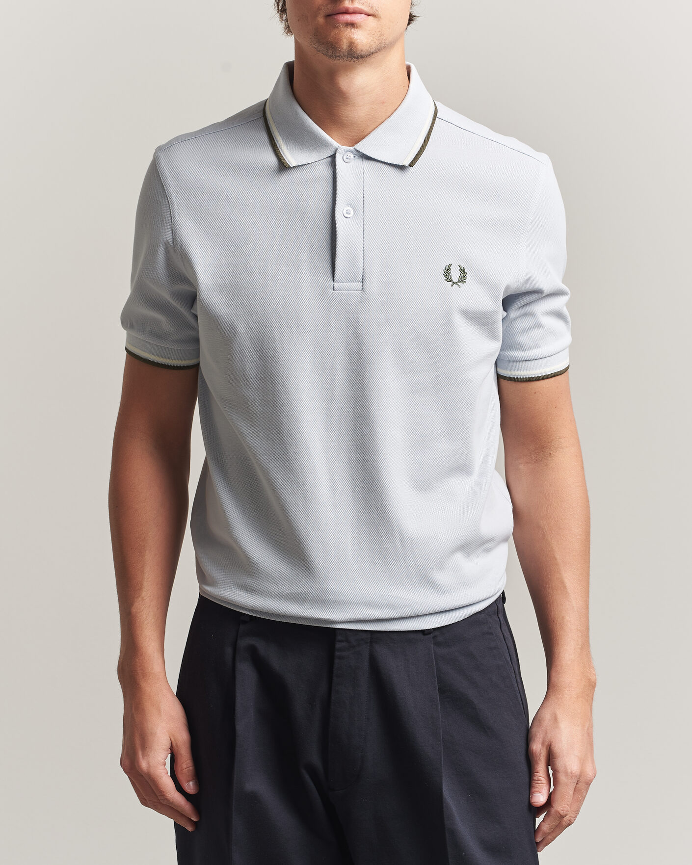 Herr | Pikéer | Fred Perry | Twin Tipped Polo Shirt Dusky Blue