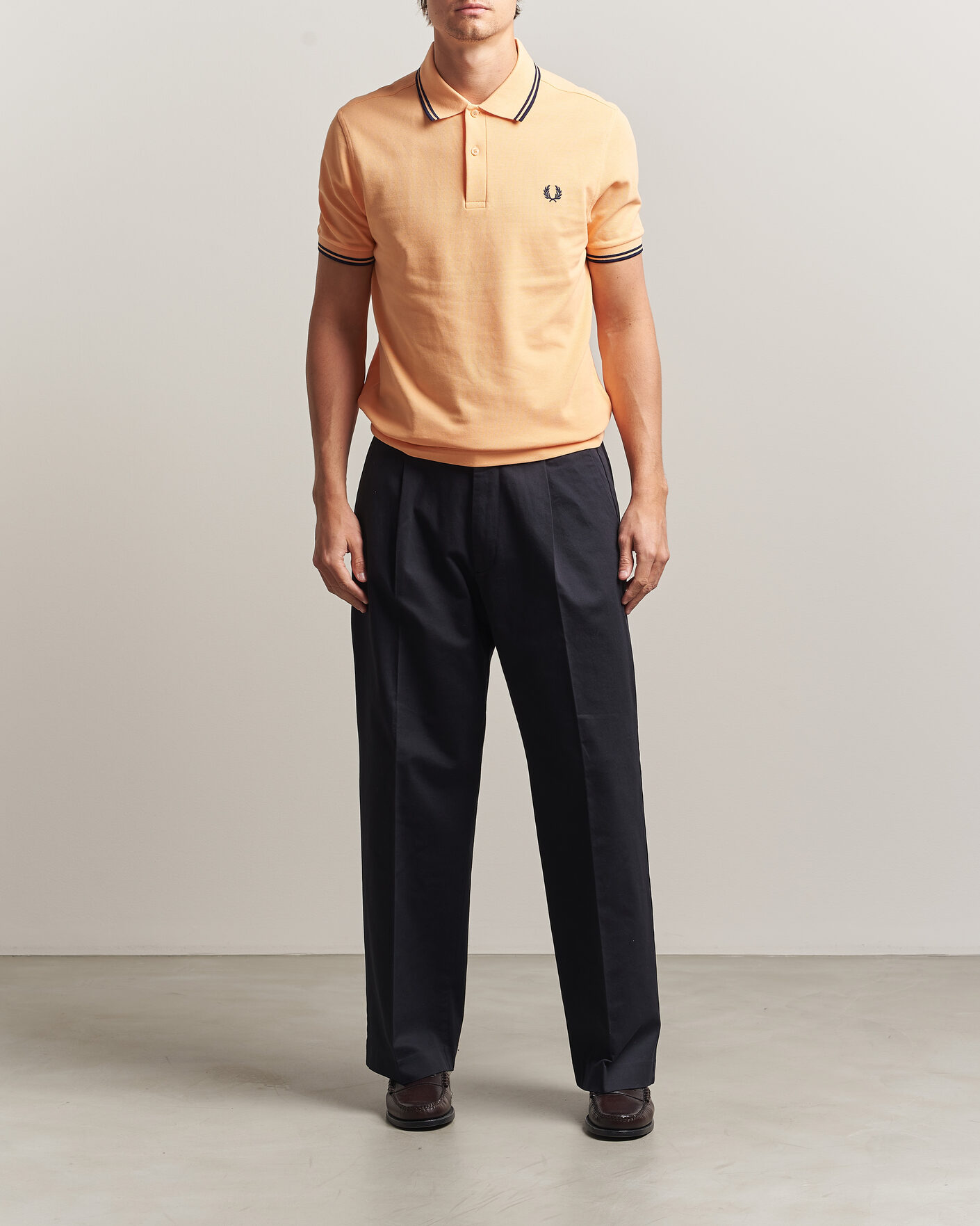 Herr | Pikéer | Fred Perry | Twin Tipped Polo Shirt Peach