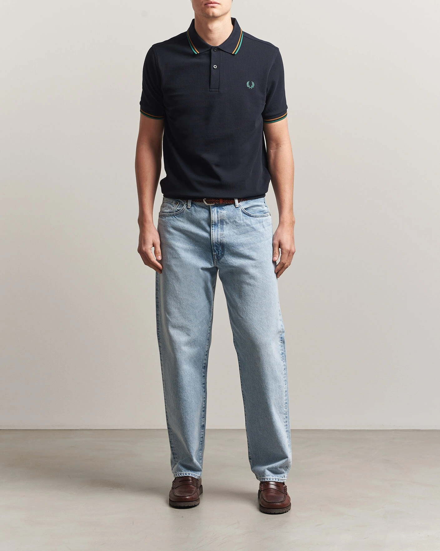 Herr | Pikéer | Fred Perry | Twin Tipped Polo Shirt Navy