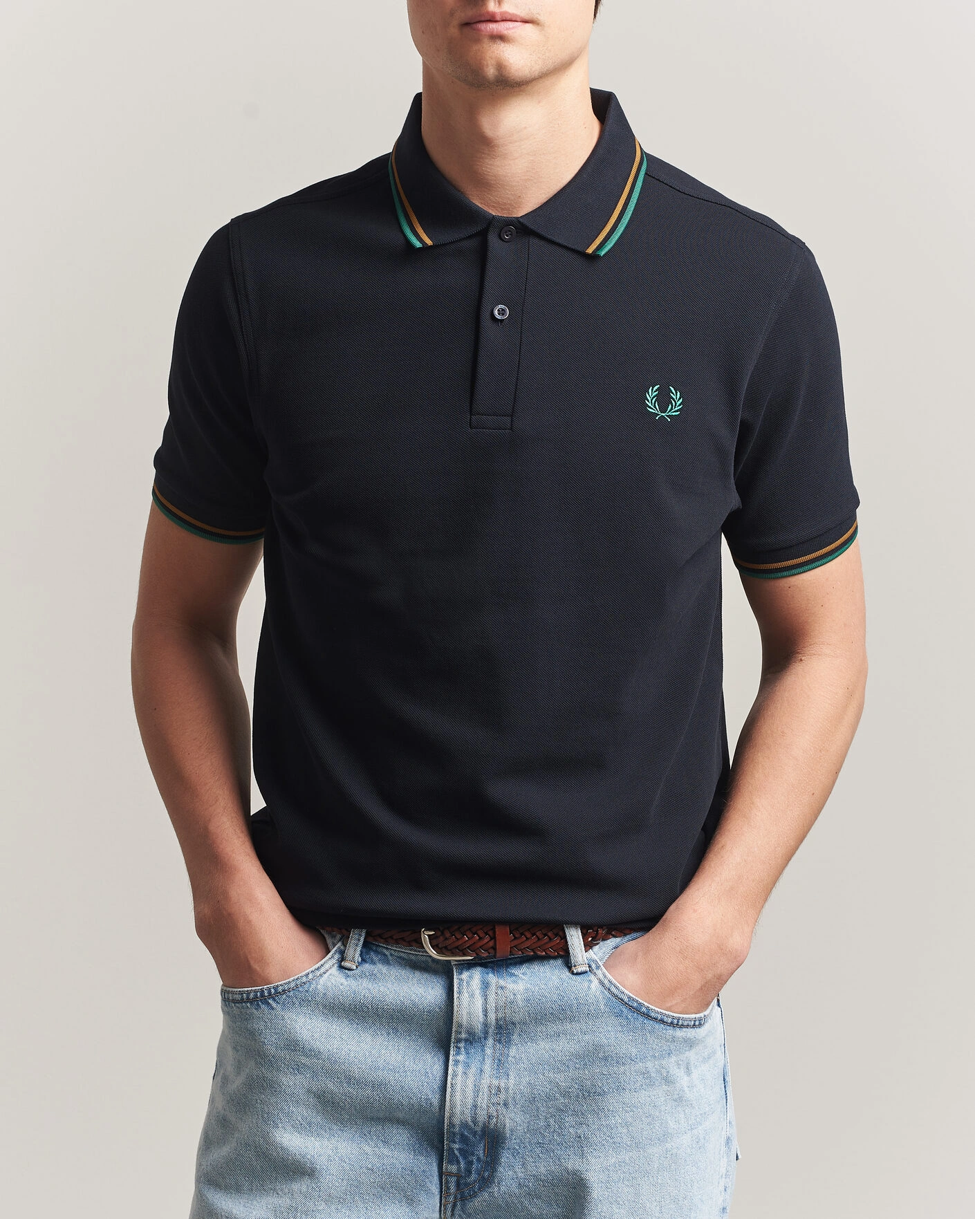 Herr | Pikéer | Fred Perry | Twin Tipped Polo Shirt Navy