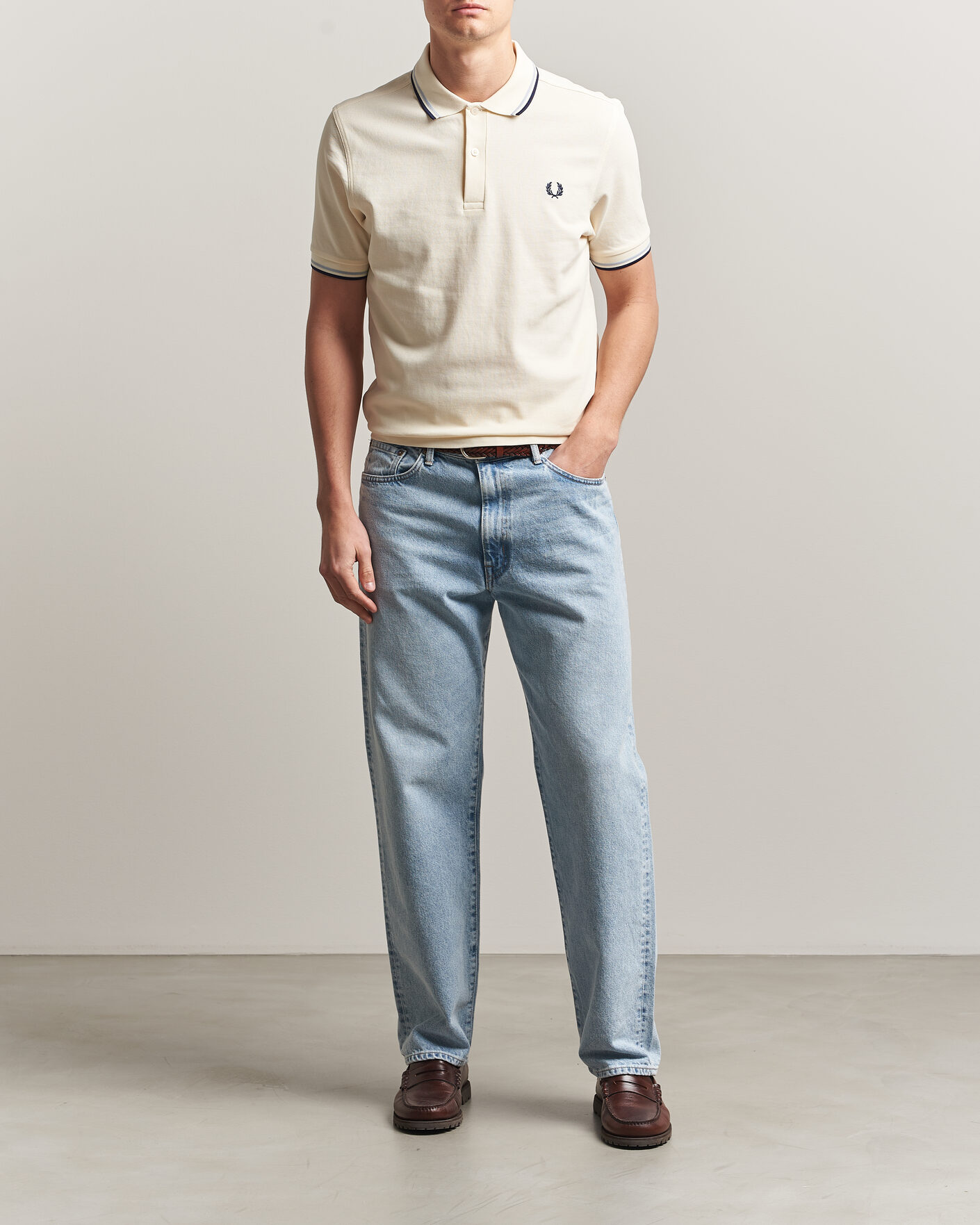 Herr | Pikéer | Fred Perry | Twin Tipped Polo Shirt Ecru
