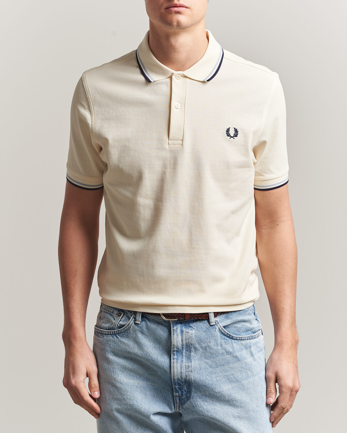 Herr | Pikéer | Fred Perry | Twin Tipped Polo Shirt Ecru
