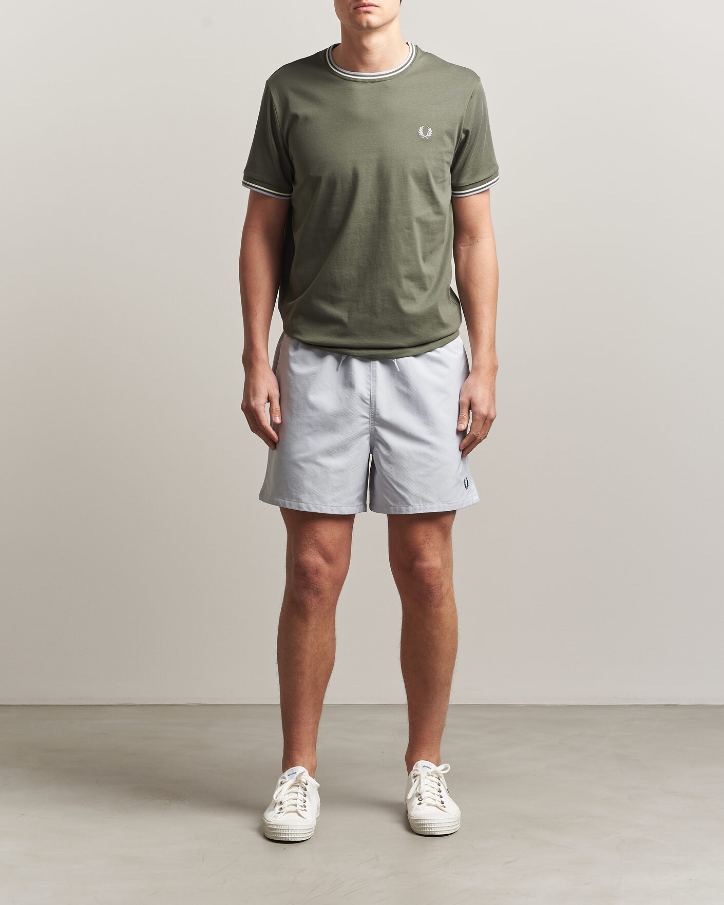 Herr | Badbyxor | Fred Perry | Classic Swimshorts Dusky Blue