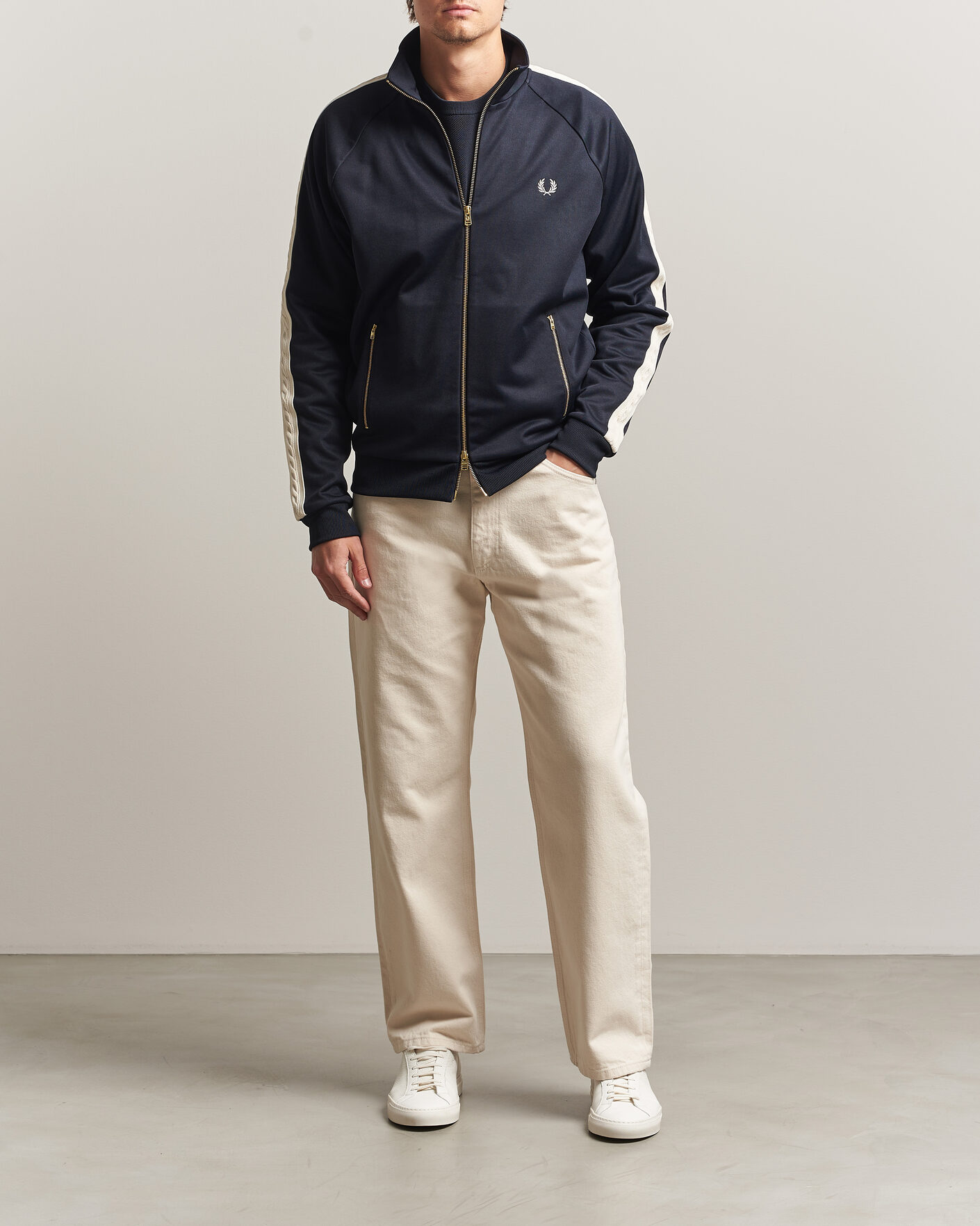 Herr | Tröjor | Fred Perry | Cable Taped Track Jacket Navy