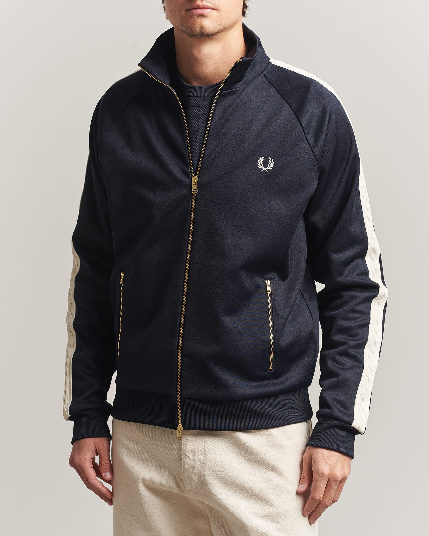 Herr | Tröjor | Fred Perry | Cable Taped Track Jacket Navy