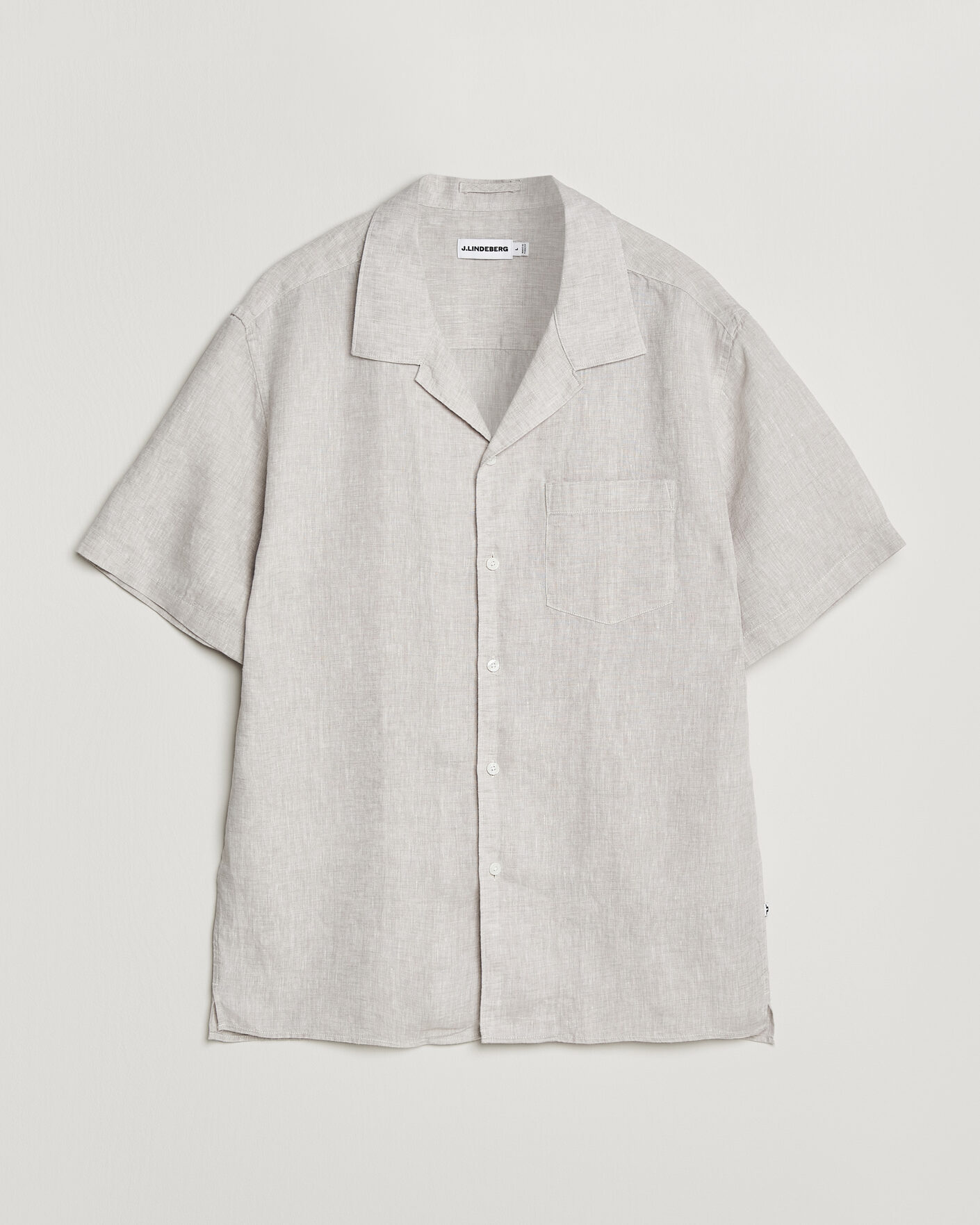 Herr | Skjortor | J.Lindeberg | Elio Linen Short Sleeve Shirt Moonbeam