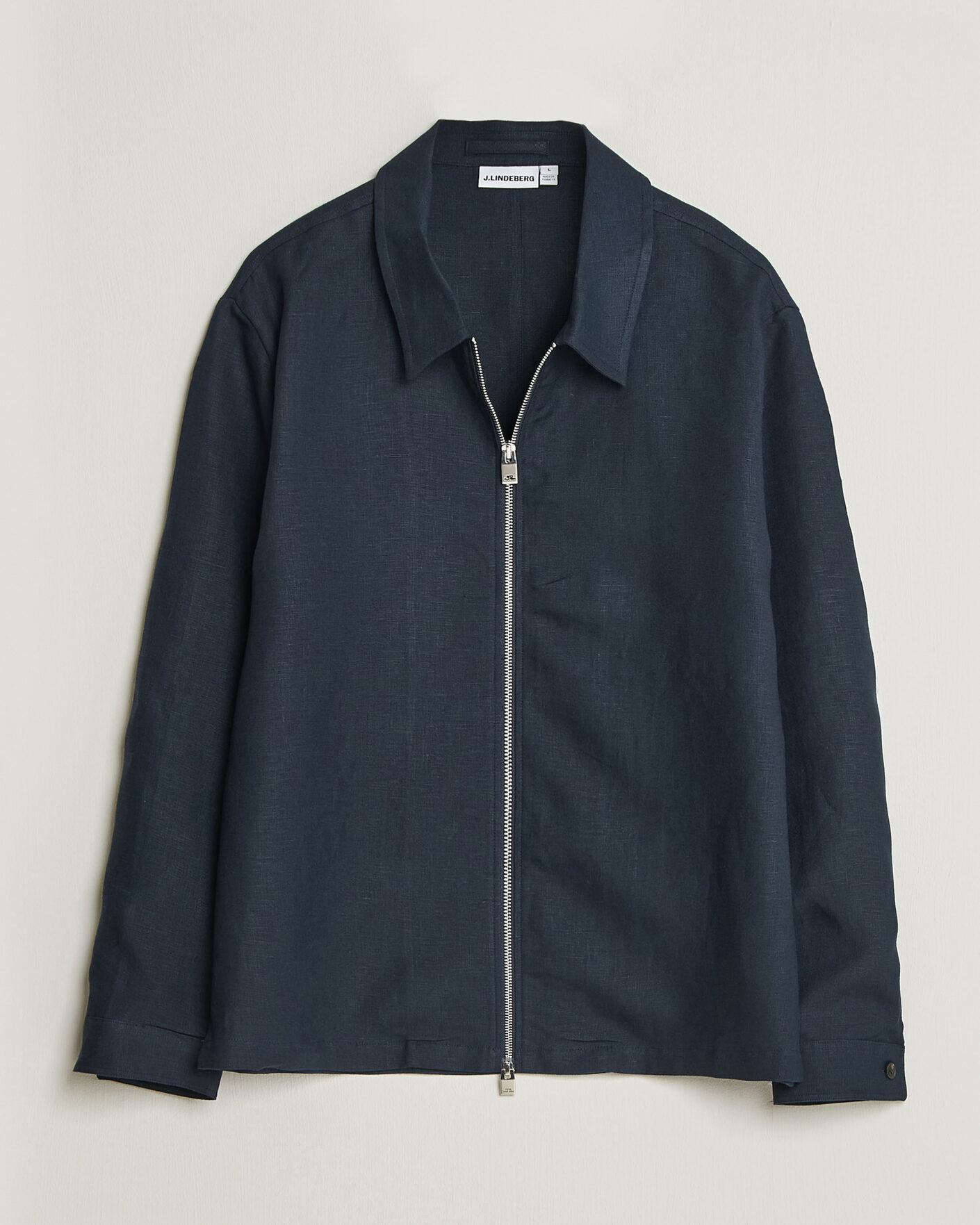 Herr | Skjortor | J.Lindeberg | Julius Drape Linen Overshirt Navy