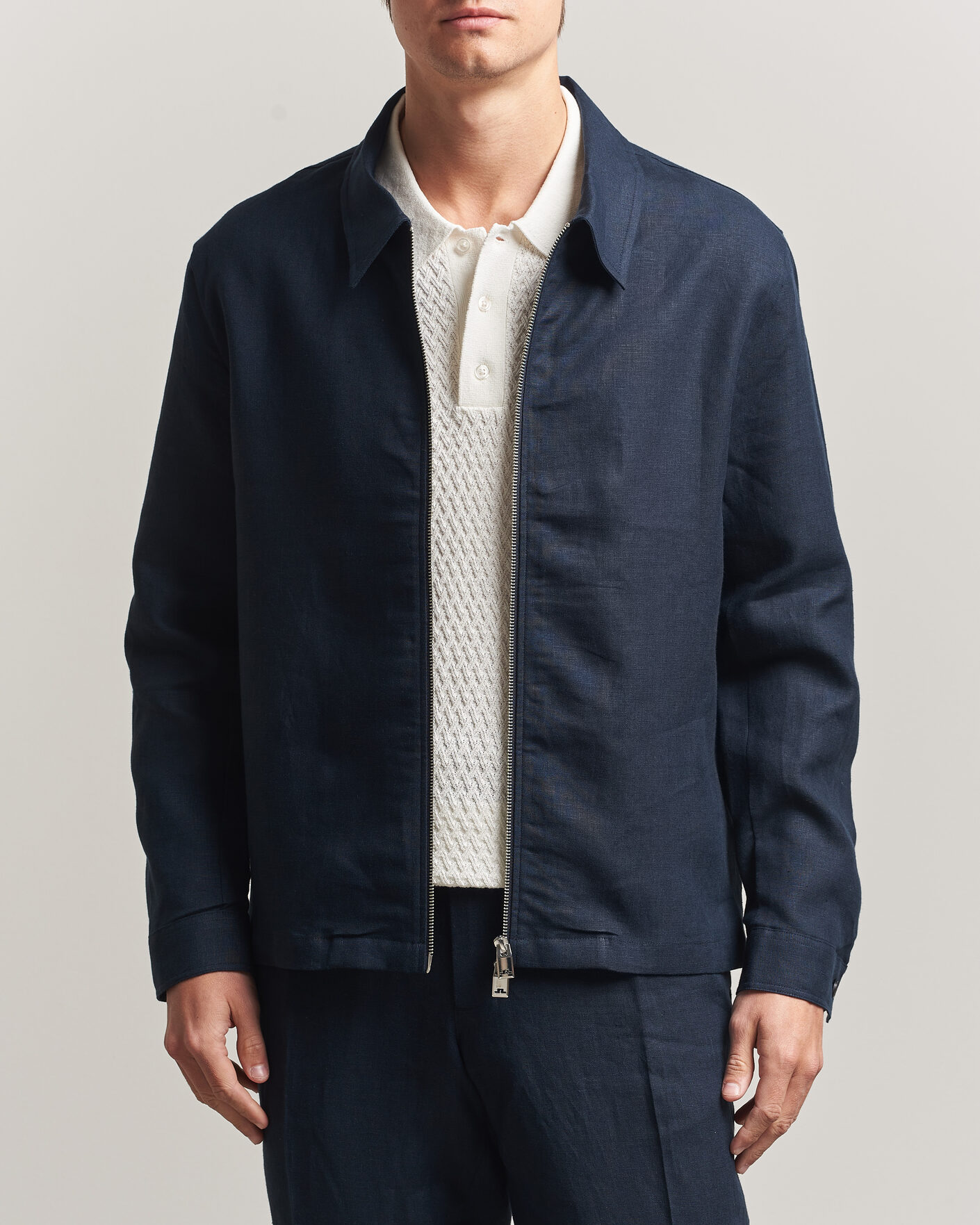 Herr | Skjortor | J.Lindeberg | Julius Drape Linen Overshirt Navy