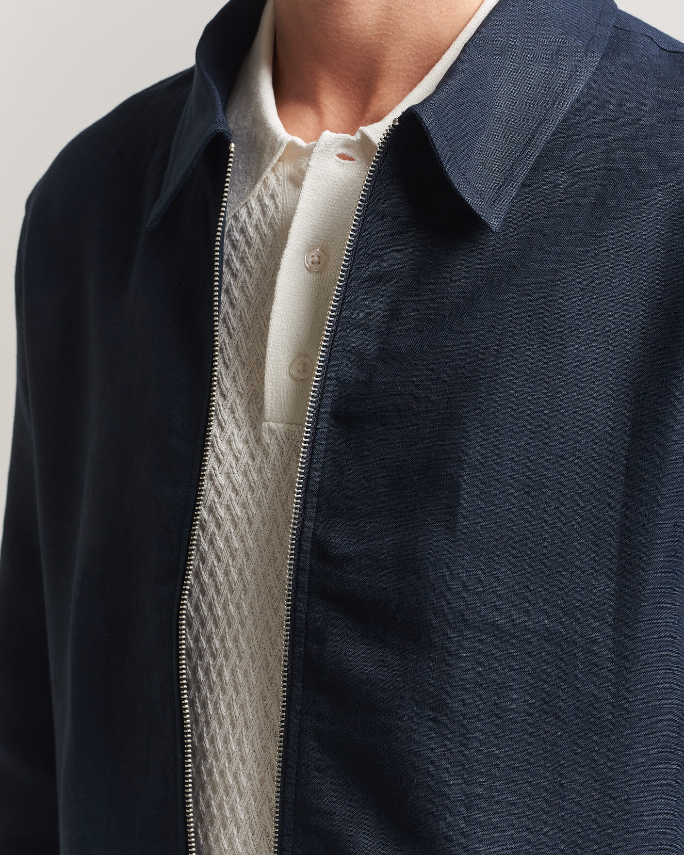 Herr | Skjortor | J.Lindeberg | Julius Drape Linen Overshirt Navy