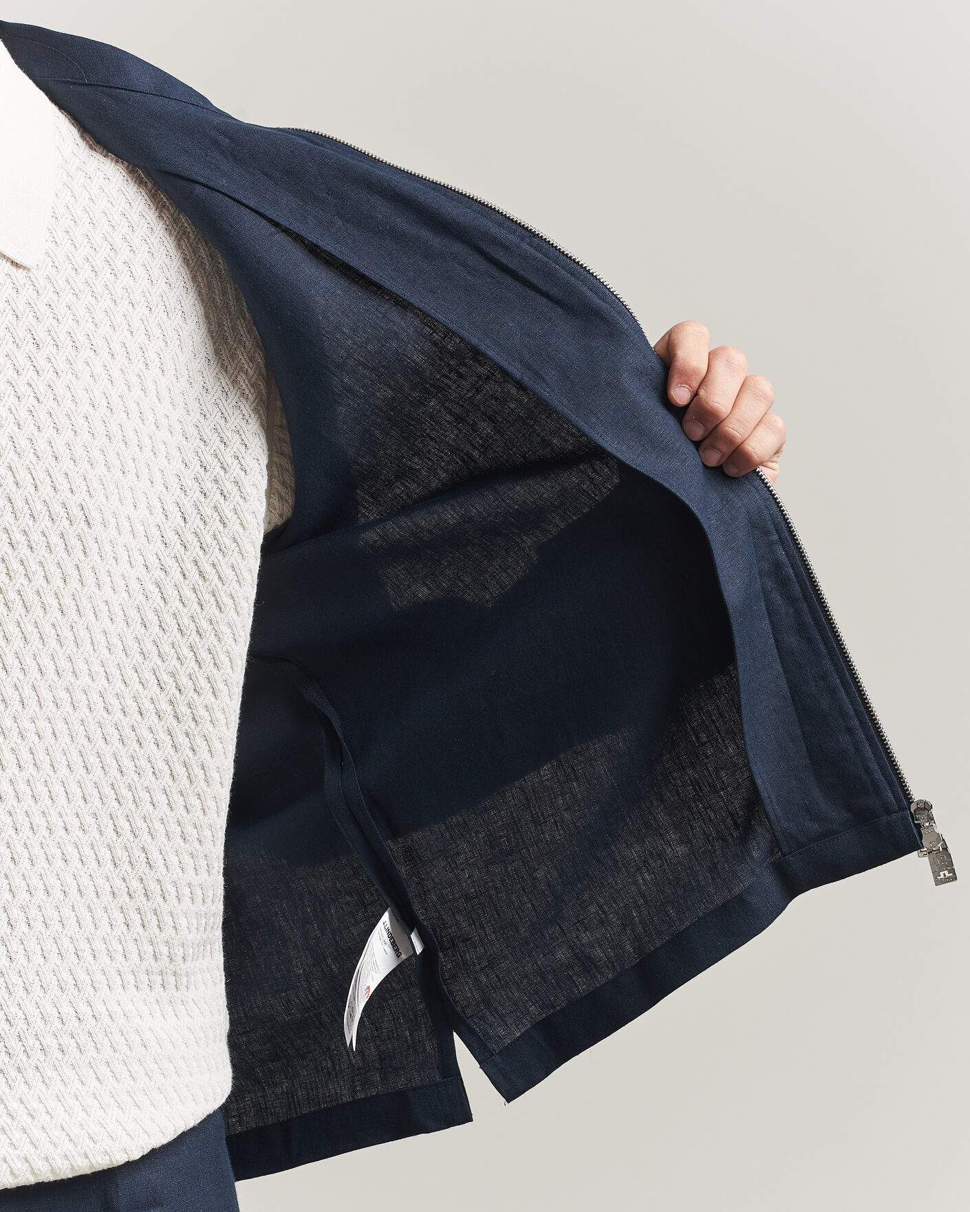 Herr | Skjortor | J.Lindeberg | Julius Drape Linen Overshirt Navy