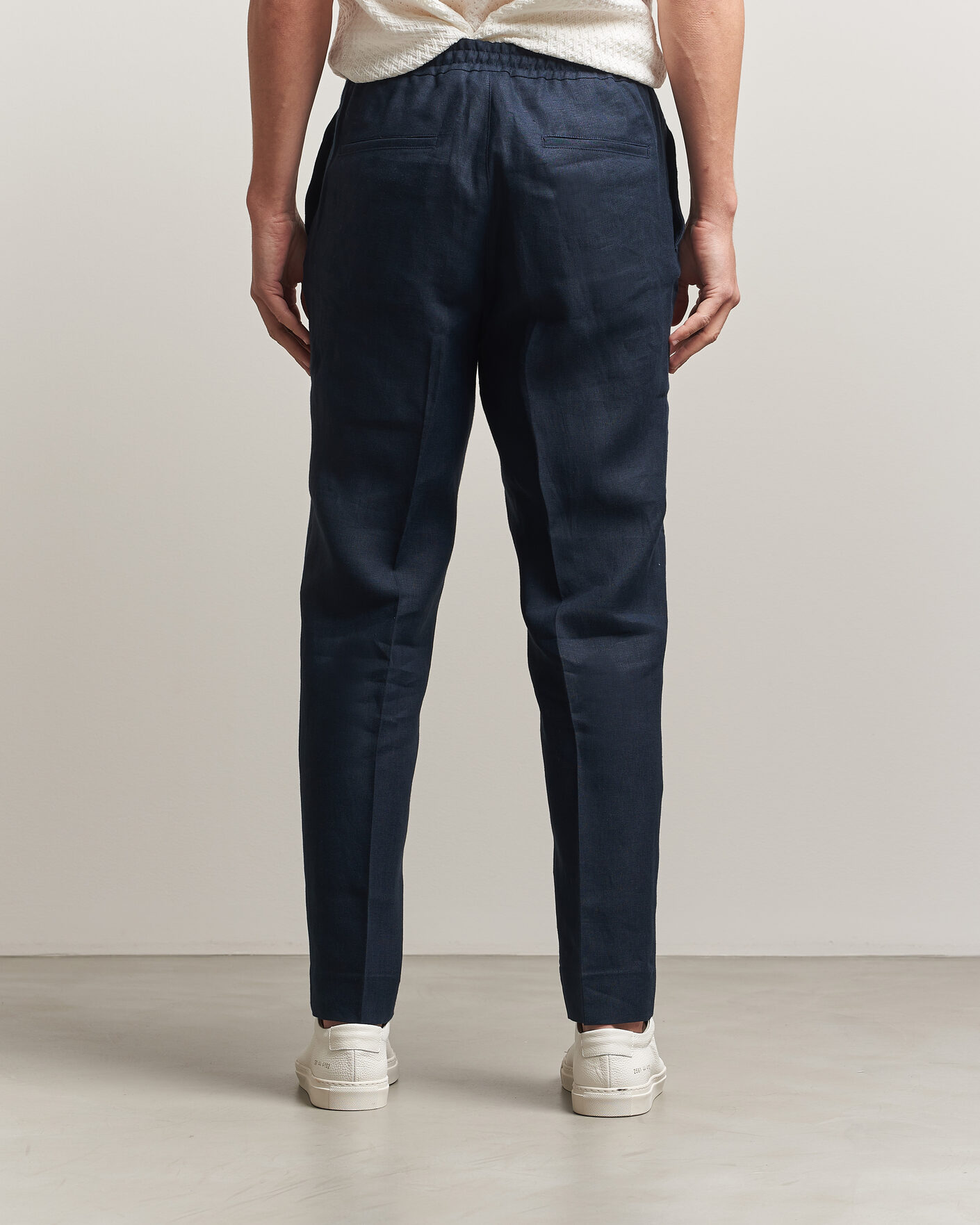 Herr | Byxor | J.Lindeberg | Soren Drape Linen Pants Navy