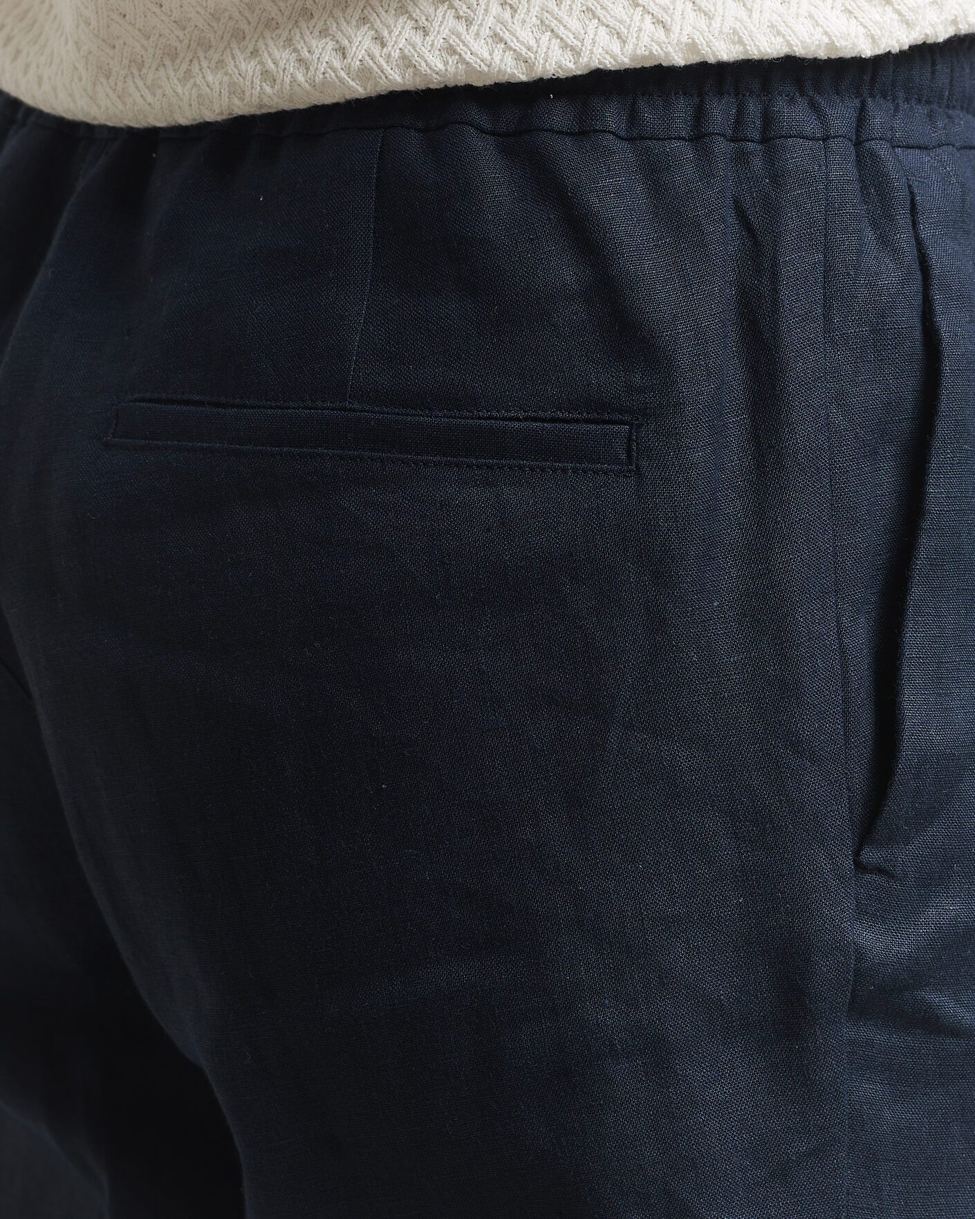 Herr | Byxor | J.Lindeberg | Soren Drape Linen Pants Navy