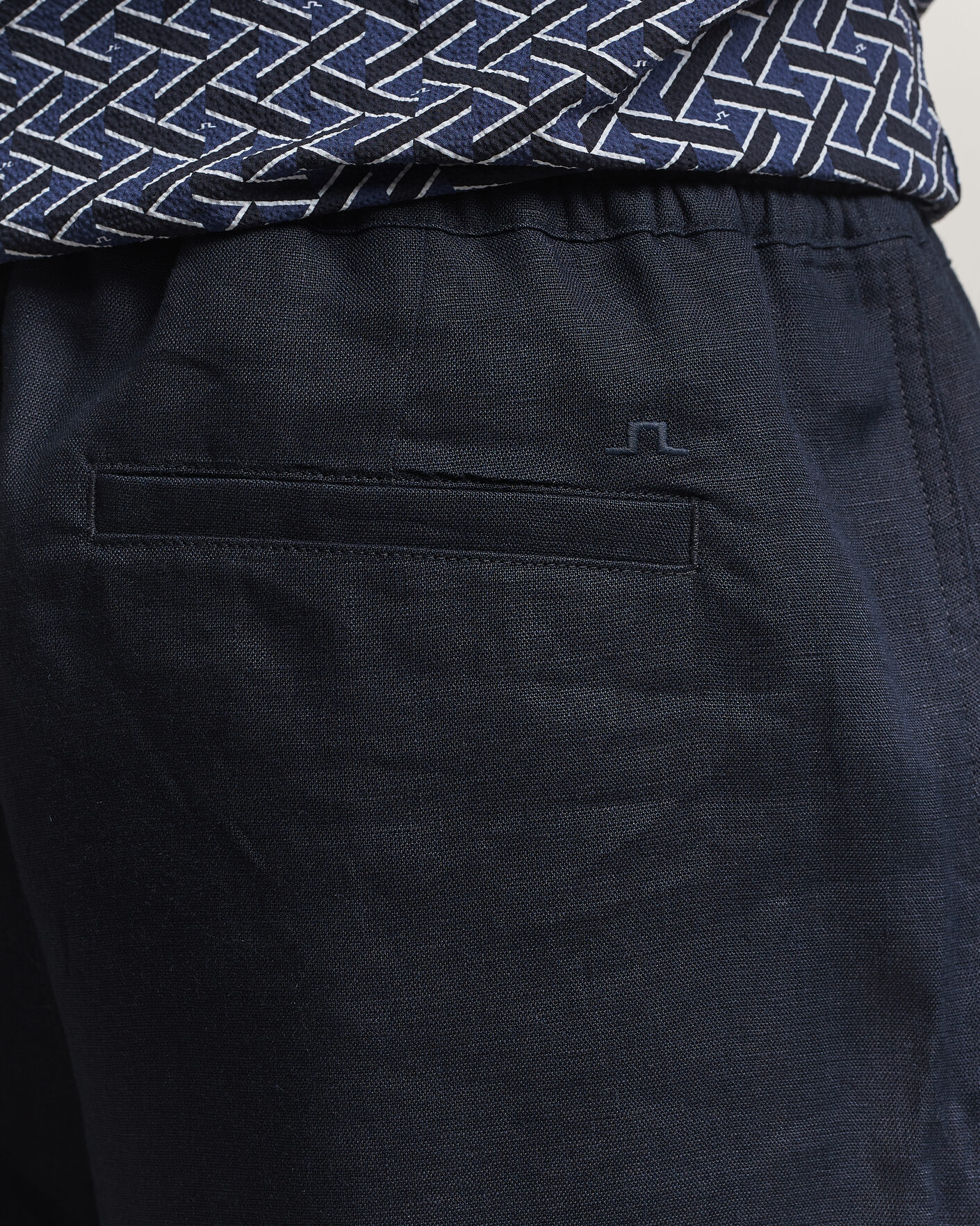 Herr | Shorts | J.Lindeberg | Joff Linen Drawstring Shorts Navy