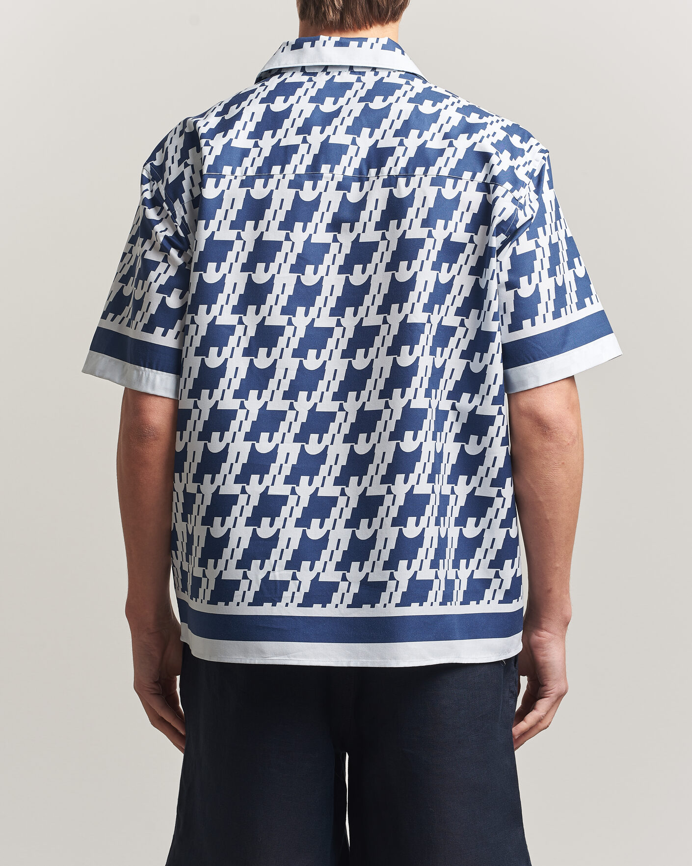 Herr | Skjortor | J.Lindeberg | Ellis Border Printed Resort Shirt Estate Blue