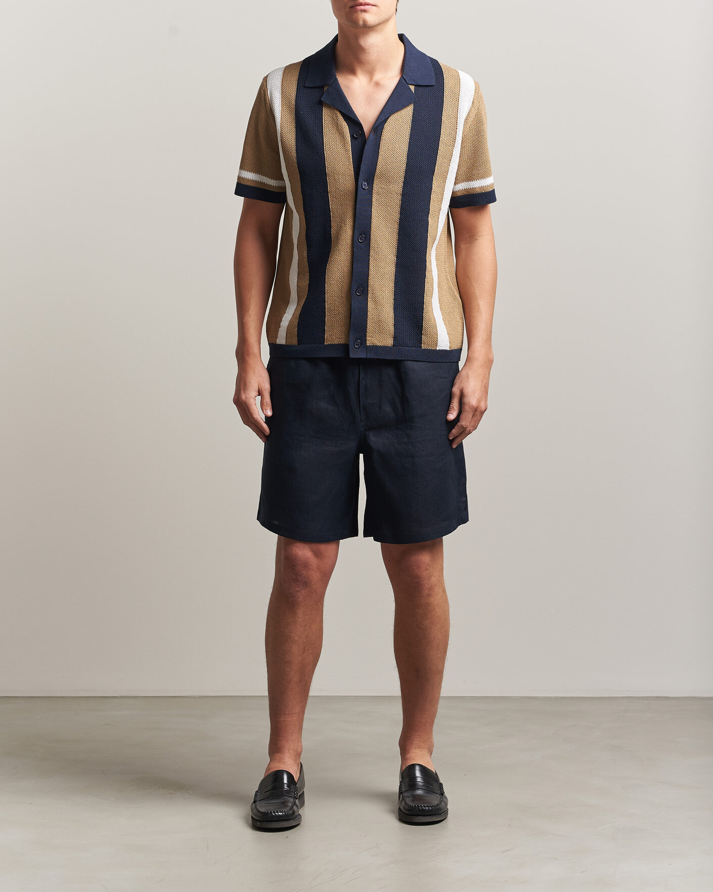 Herr | Skjortor | J.Lindeberg | Remus Knitted Resort Shirt Kelp
