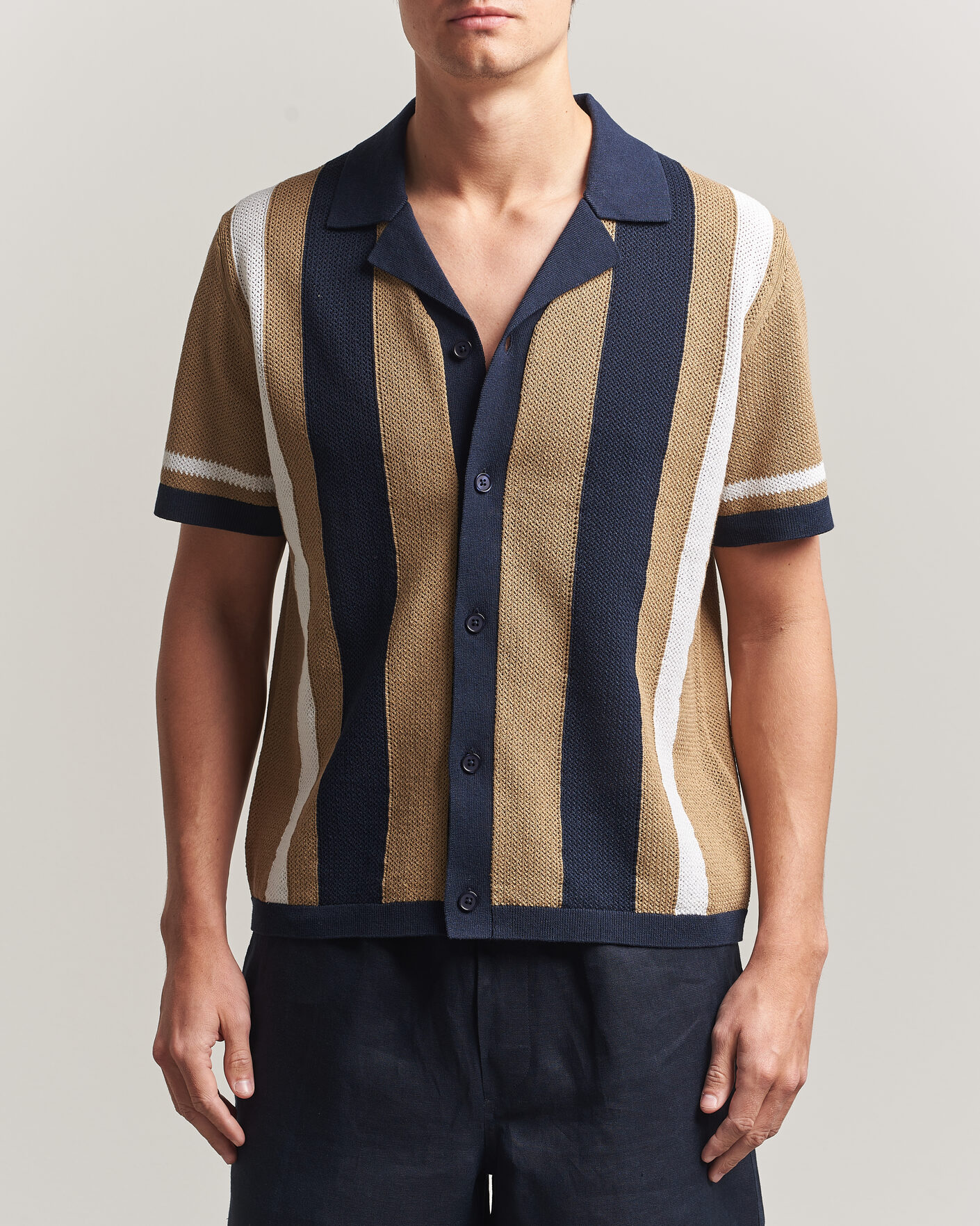 Herr | Skjortor | J.Lindeberg | Remus Knitted Resort Shirt Kelp