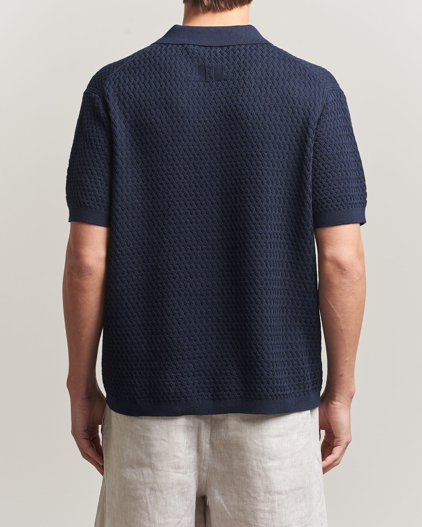 Herr | Pikéer | J.Lindeberg | Jacques Structured Knitted Polo Navy