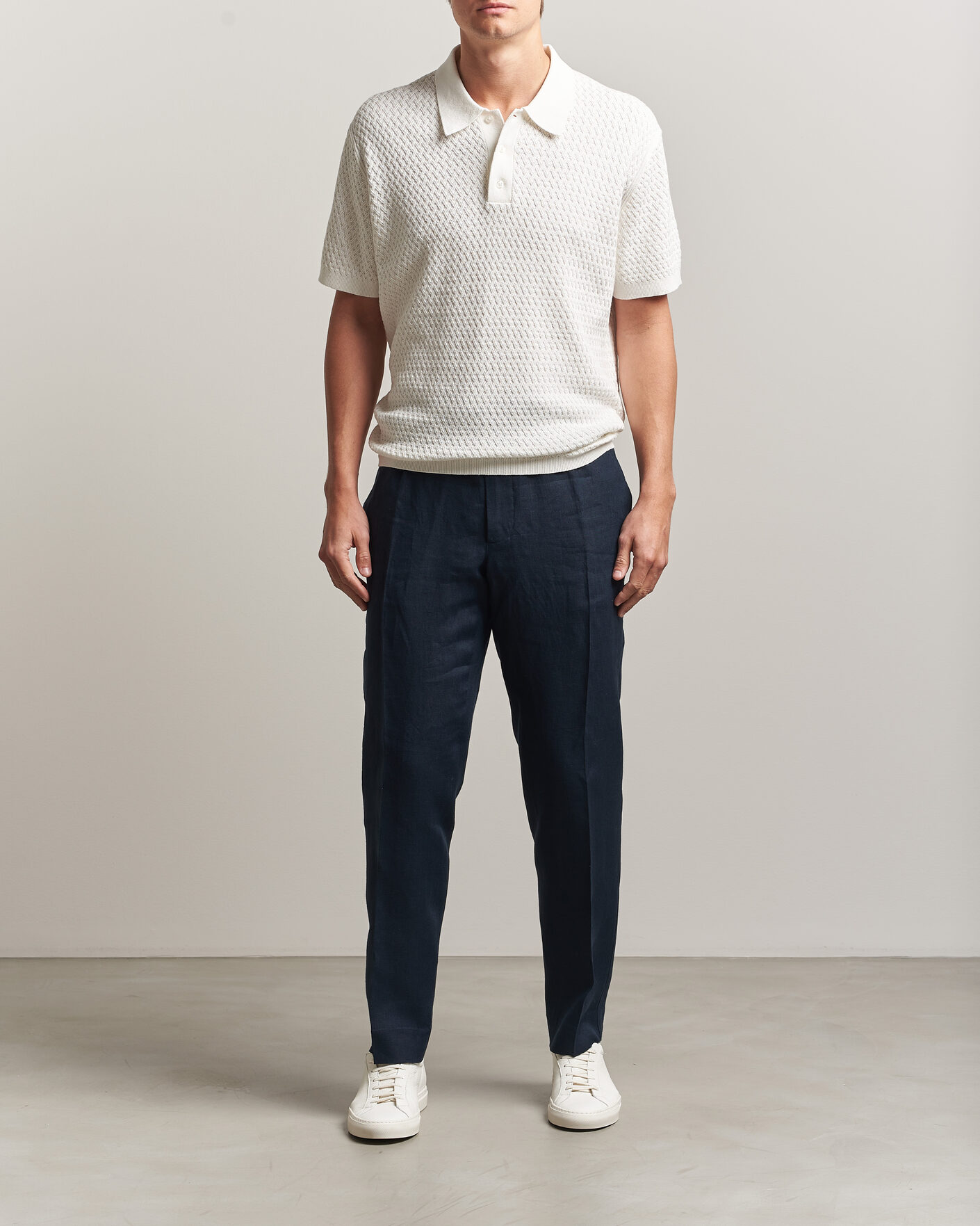 Herr | Pikéer | J.Lindeberg | Jacques Structured Knitted Polo Tofu