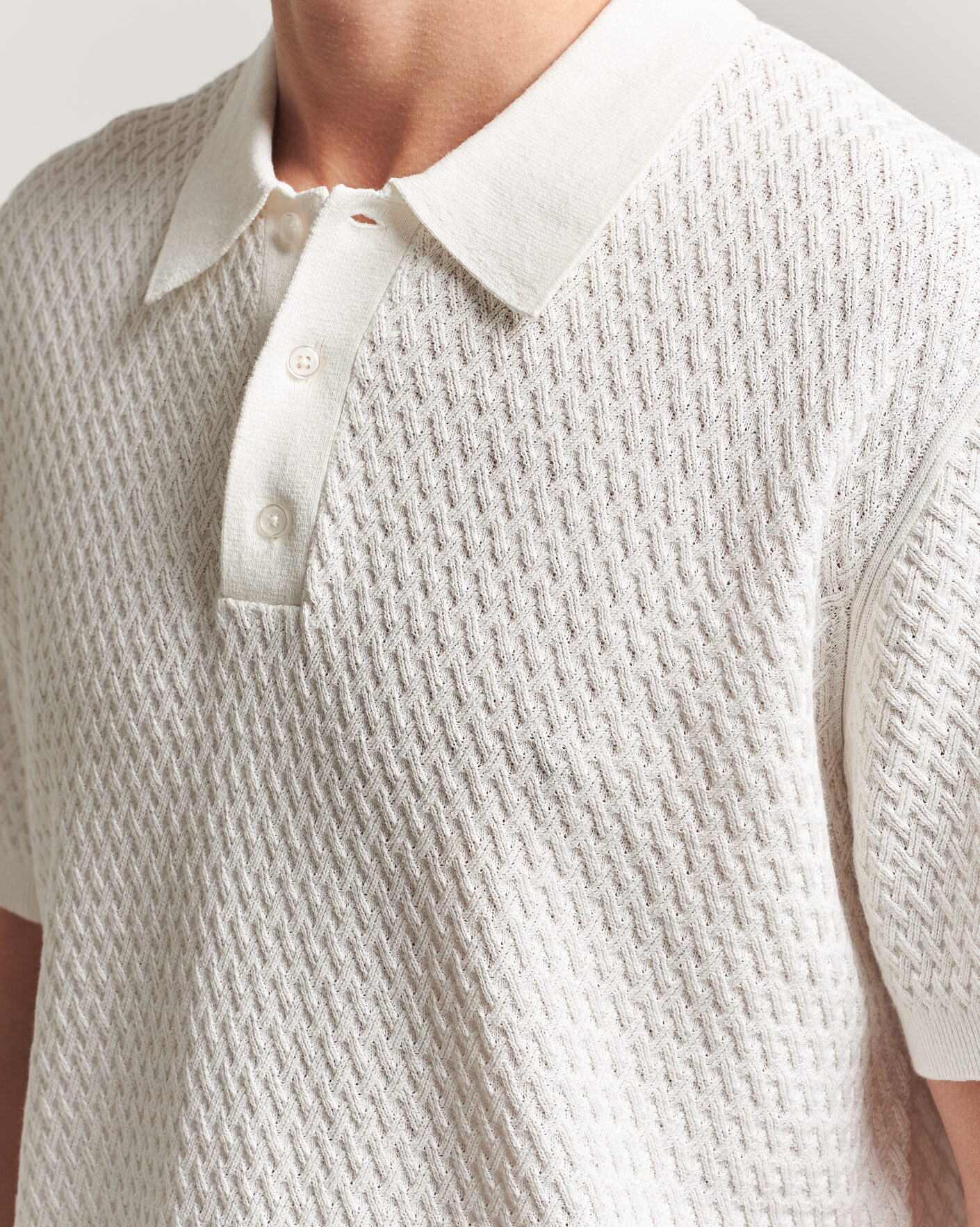 Herr | Pikéer | J.Lindeberg | Jacques Structured Knitted Polo Tofu