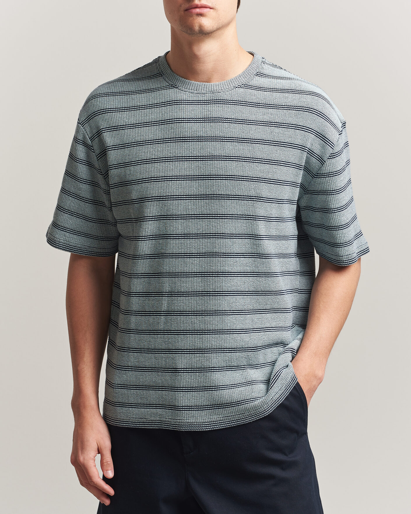 Herr | T-Shirts | J.Lindeberg | Jose Jacquard T-Shirt Estate Blue