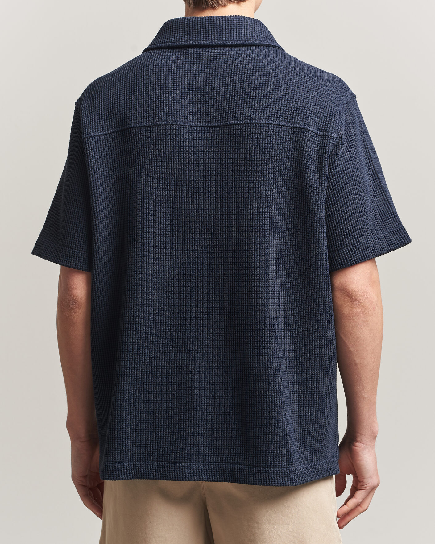 Herr | Skjortor | J.Lindeberg | Theron Waffle Resort Shirt Navy