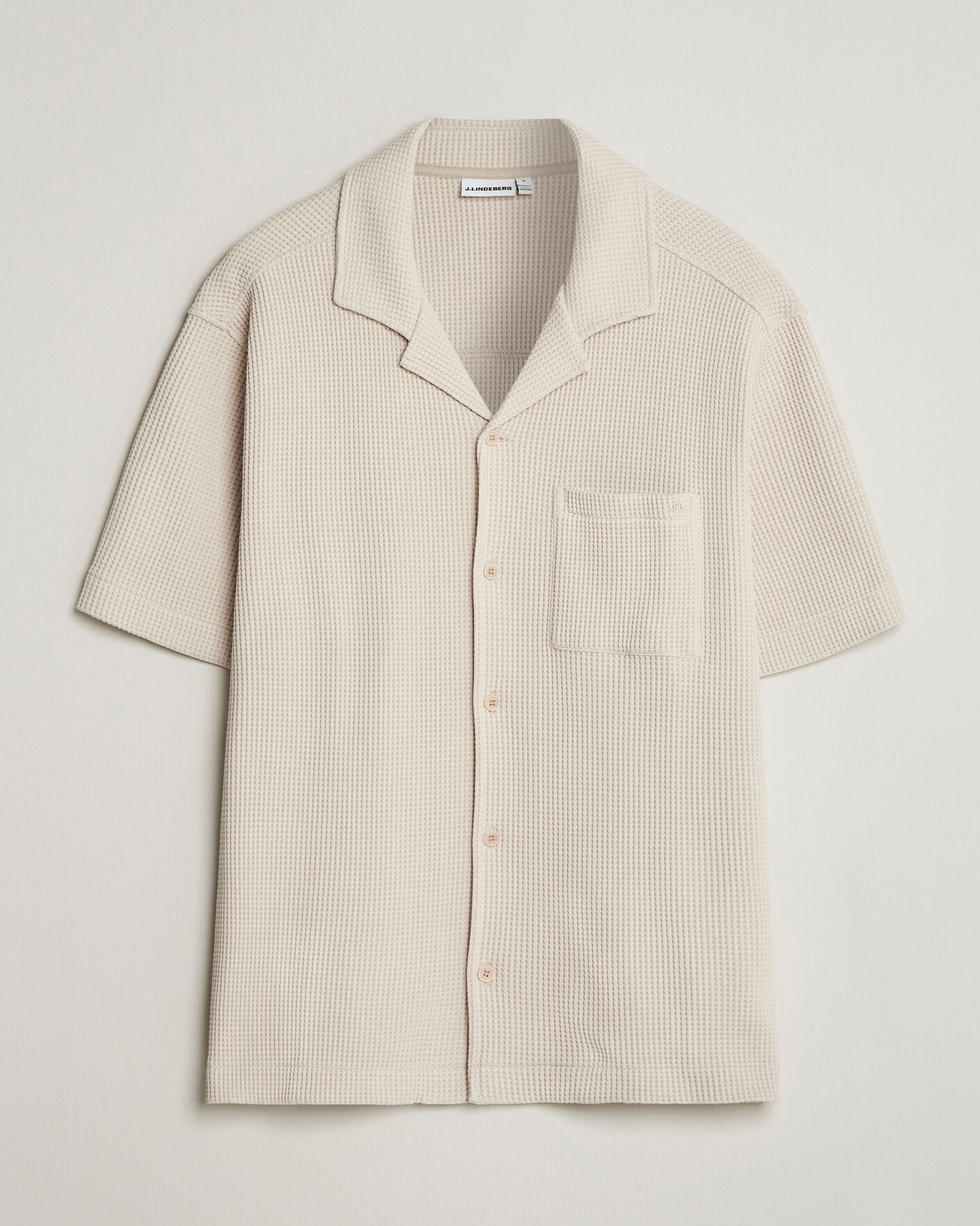 Herr | Skjortor | J.Lindeberg | Theron Waffle Resort Shirt Moonbeam