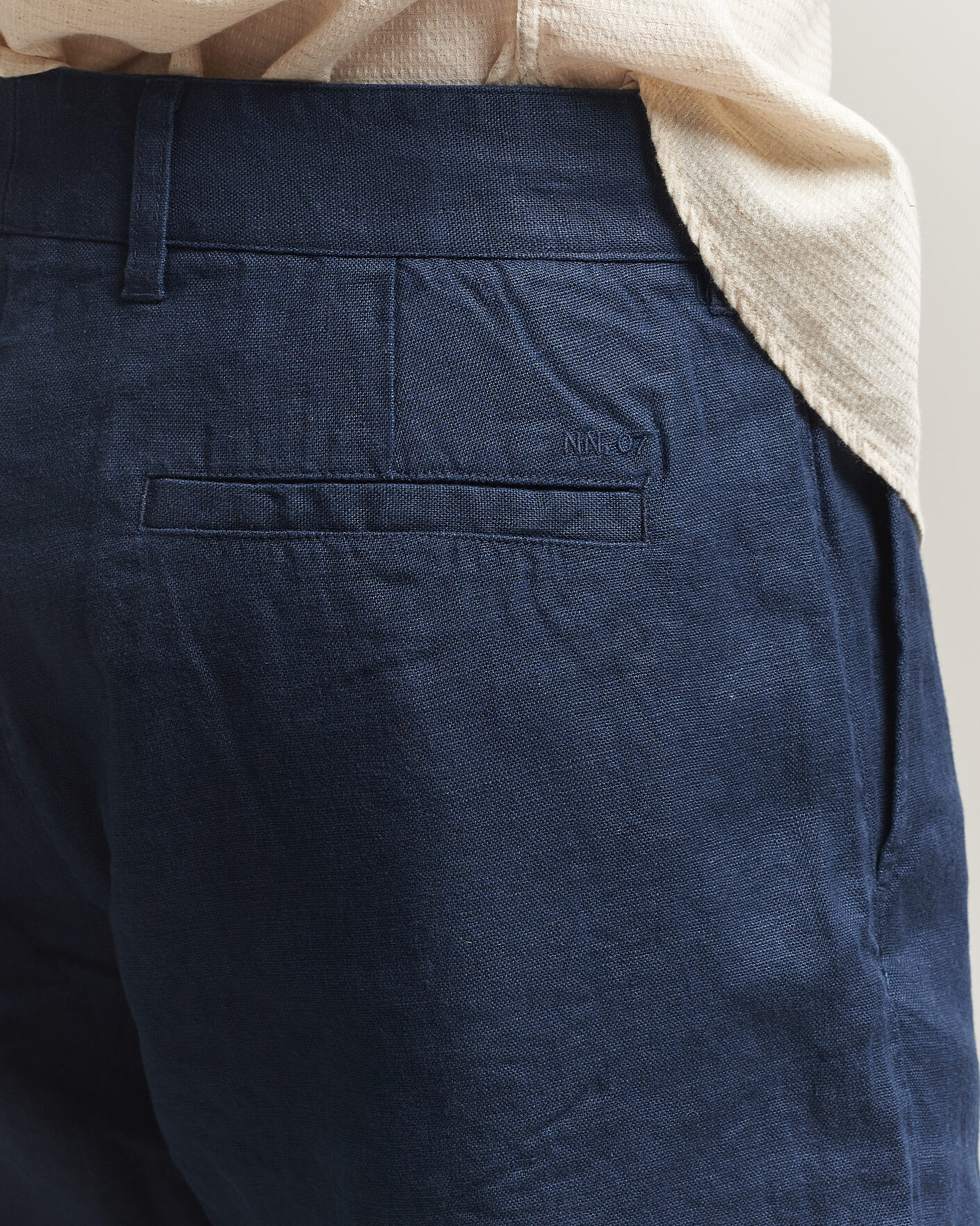 Herr | Shorts | NN07 | Aden Linen Shorts Navy Blue