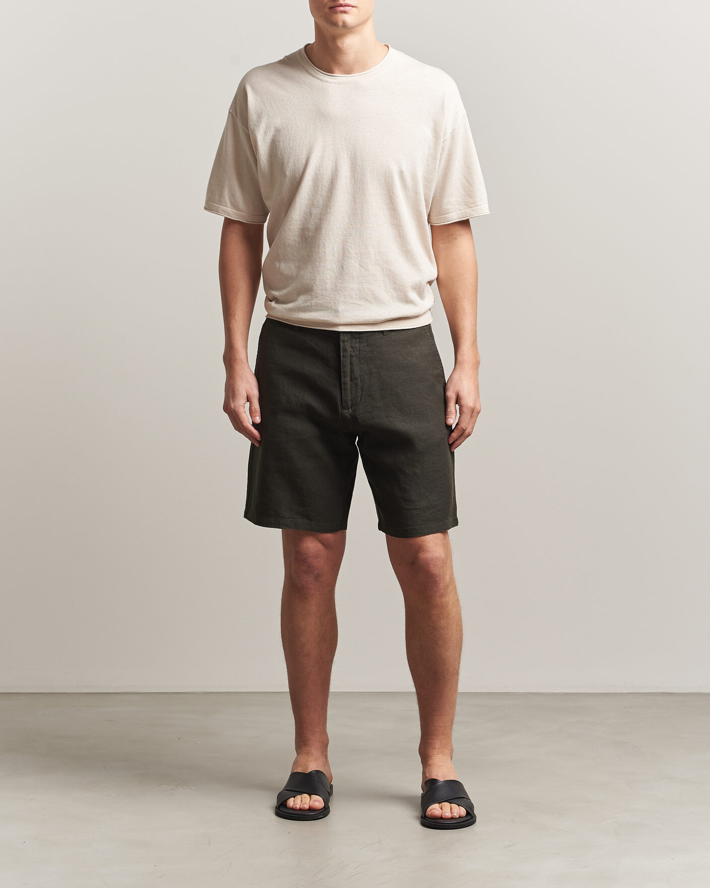 Herr | Shorts | NN07 | Aden Linen Shorts Dark Army