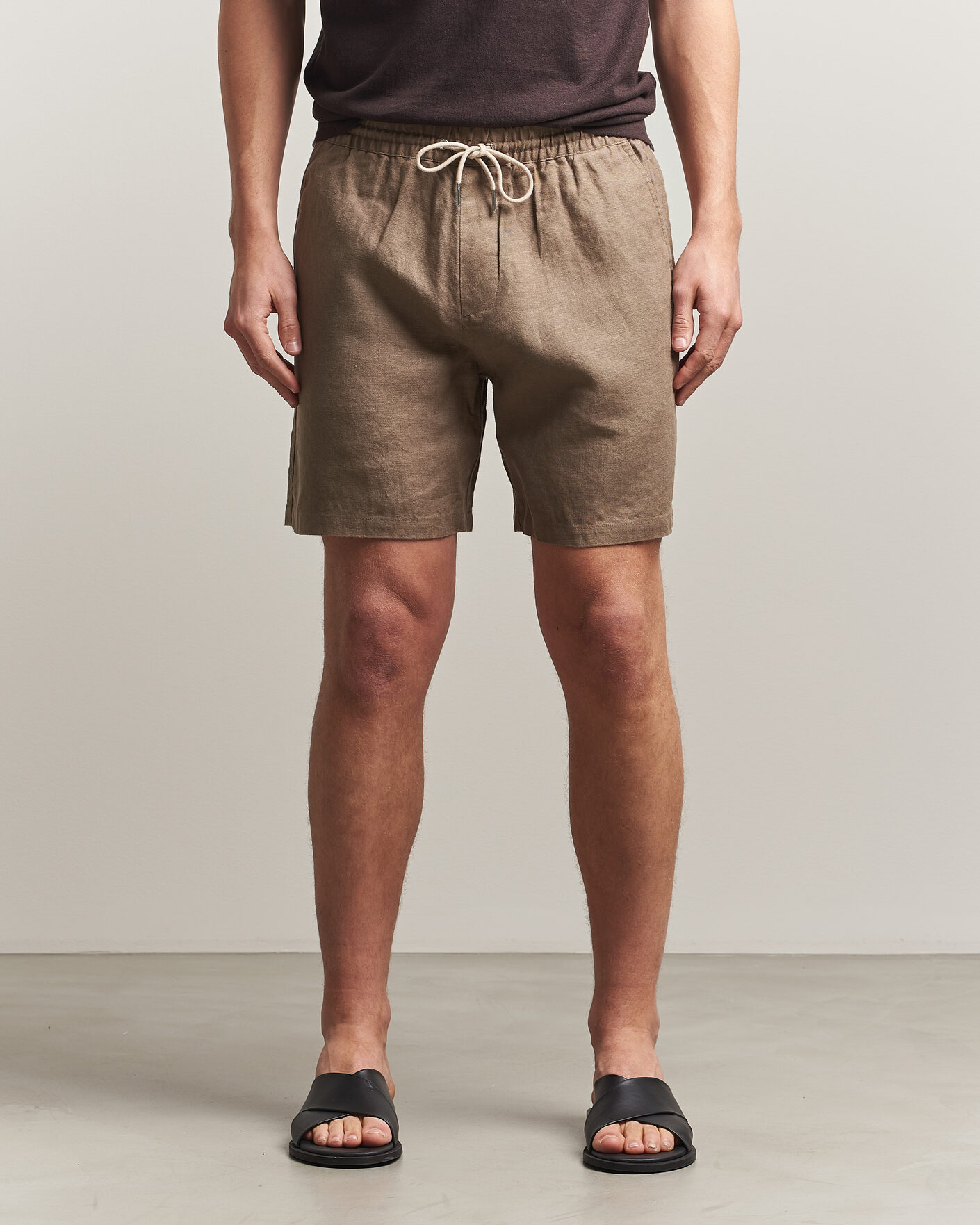 Herr | Shorts | NN07 | Gregor Linen Drawstring Shorts Clay Mirage