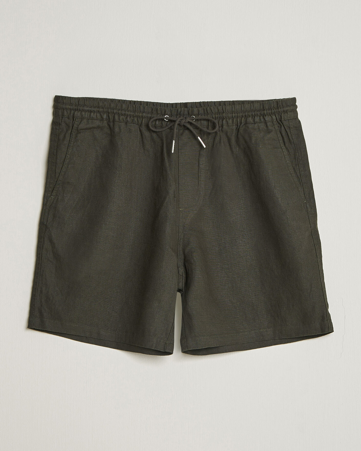 Herr | Shorts | NN07 | Gregor Linen Drawstring Shorts Dark Army