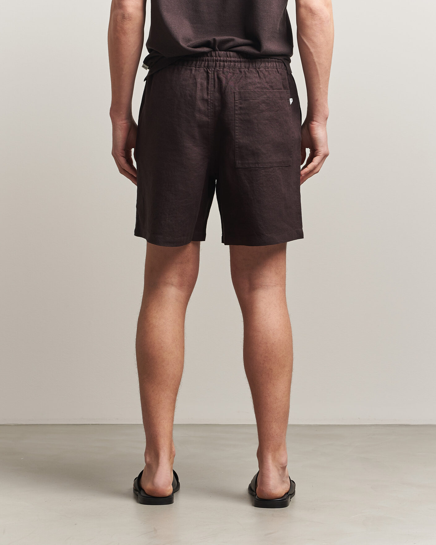 Herr | Shorts | NN07 | Gregor Linen Drawstring Shorts Dusky Port