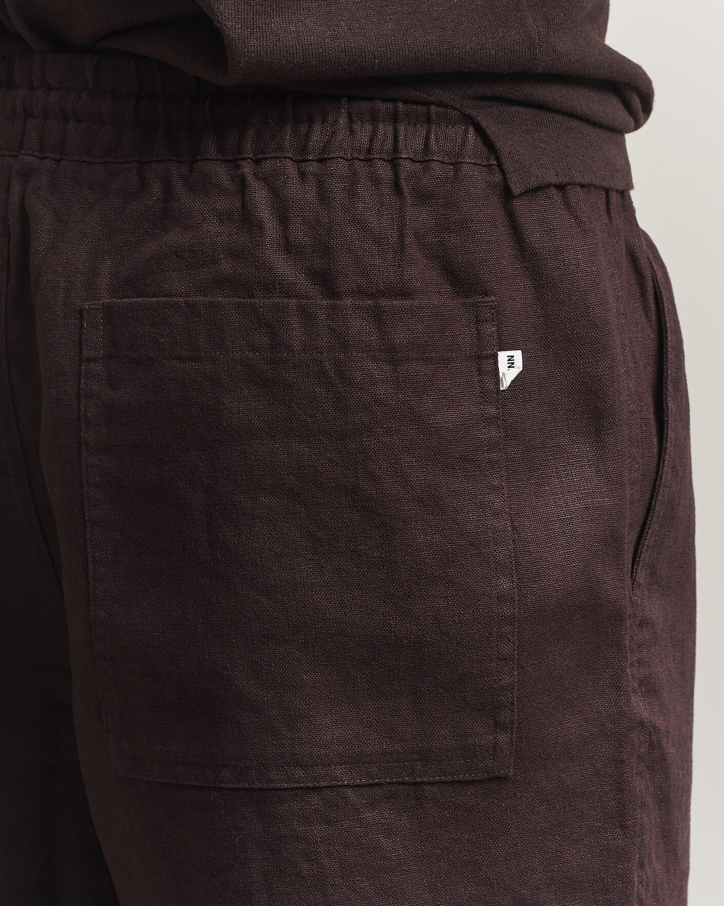 Herr | Shorts | NN07 | Gregor Linen Drawstring Shorts Dusky Port