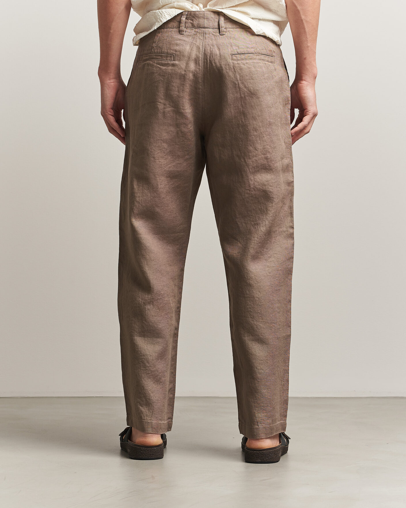 Herr | Byxor | NN07 | Aden Regular Fit Linen Trousers Clay Mirage