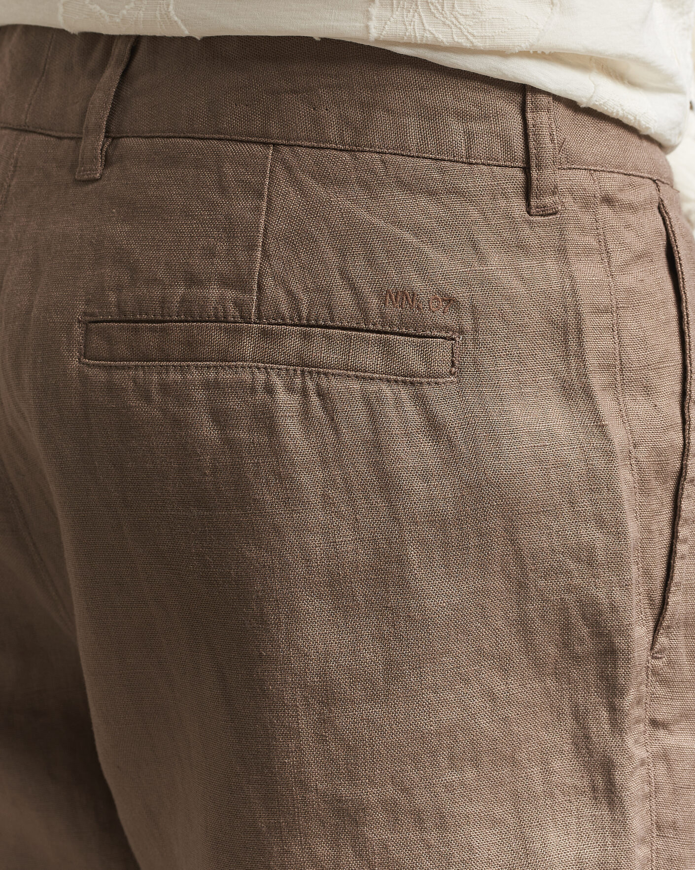 Herr | Byxor | NN07 | Aden Regular Fit Linen Trousers Clay Mirage