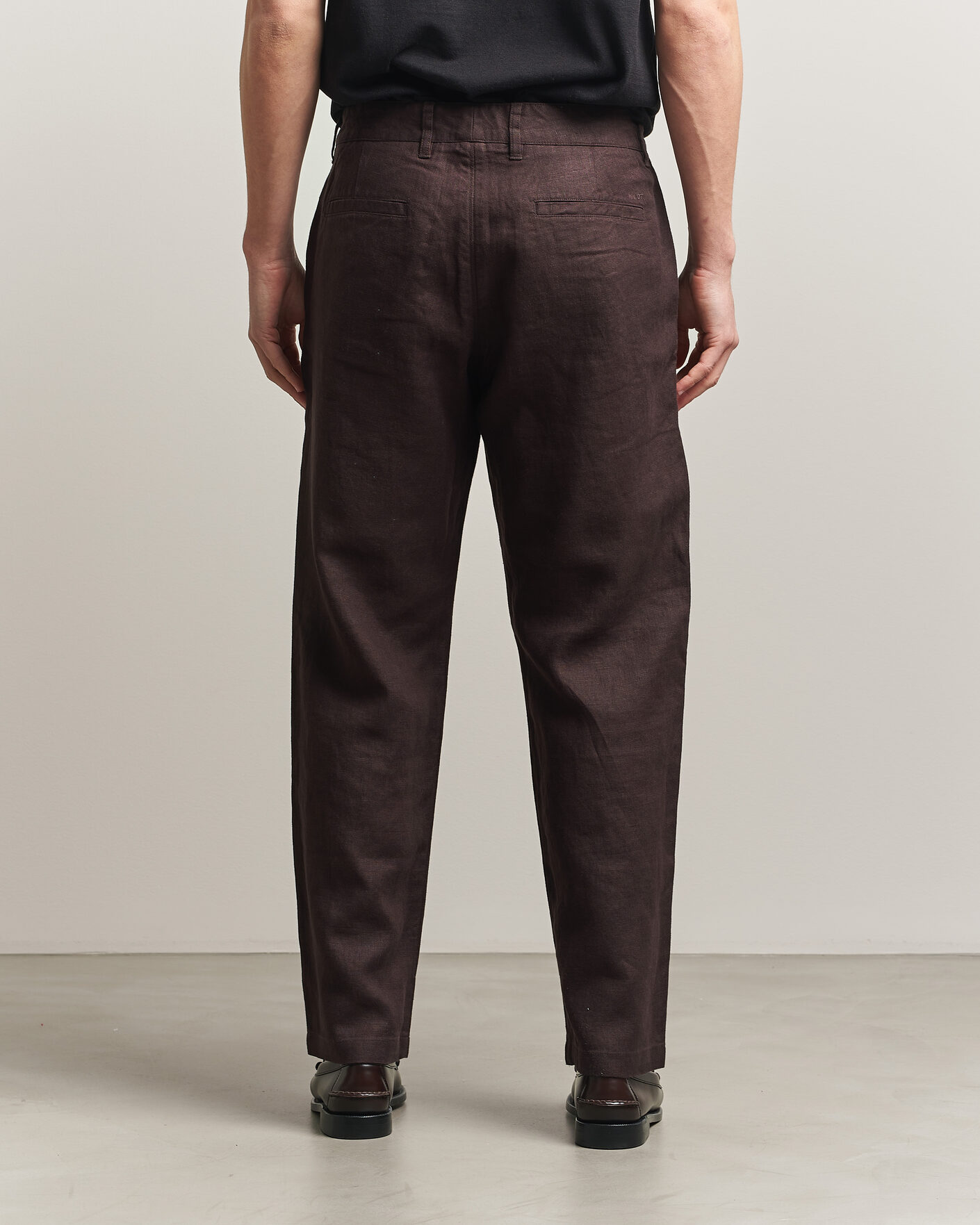 Herr | Byxor | NN07 | Aden Regular Fit Linen Trousers Dusky Port