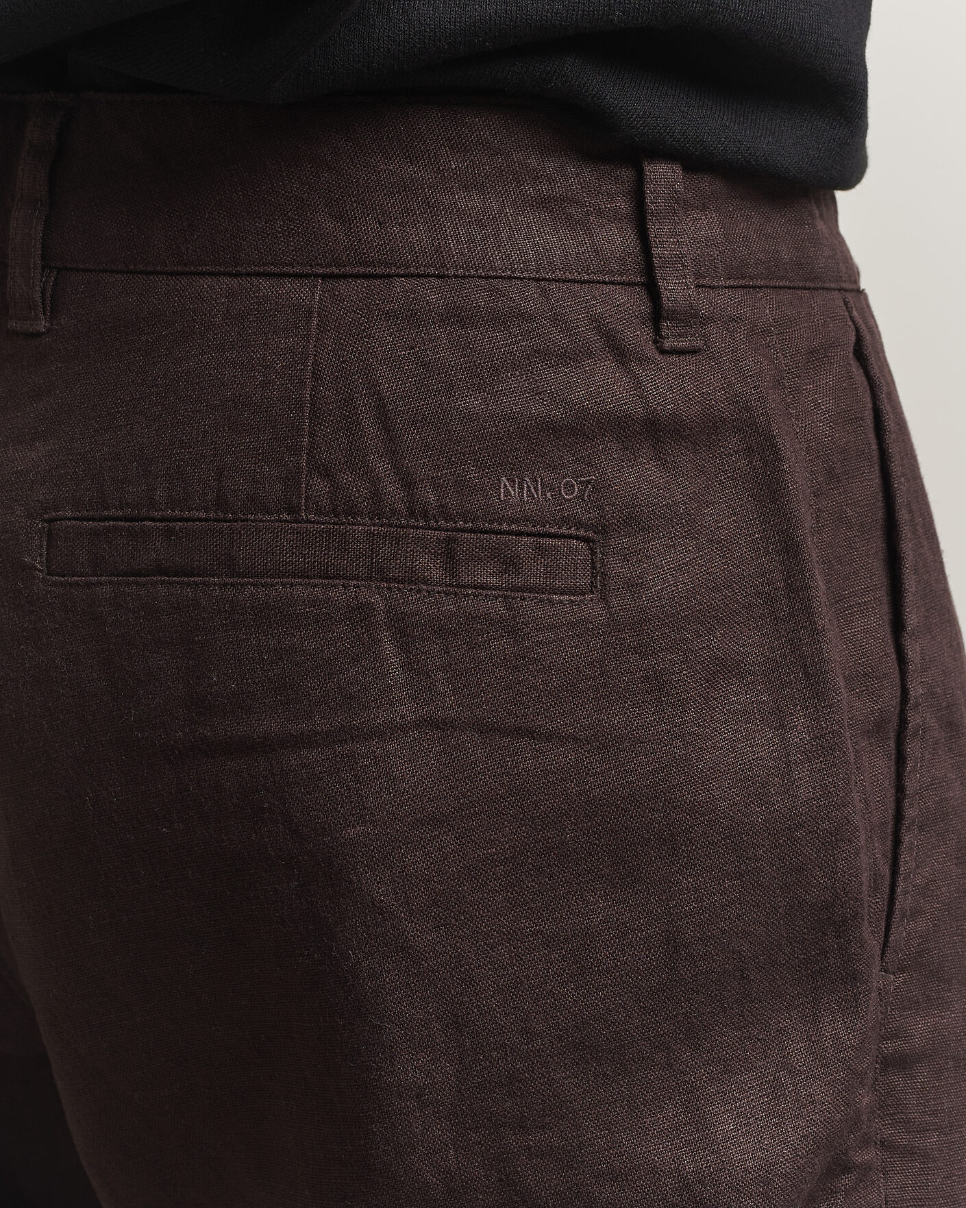 Herr | Byxor | NN07 | Aden Regular Fit Linen Trousers Dusky Port