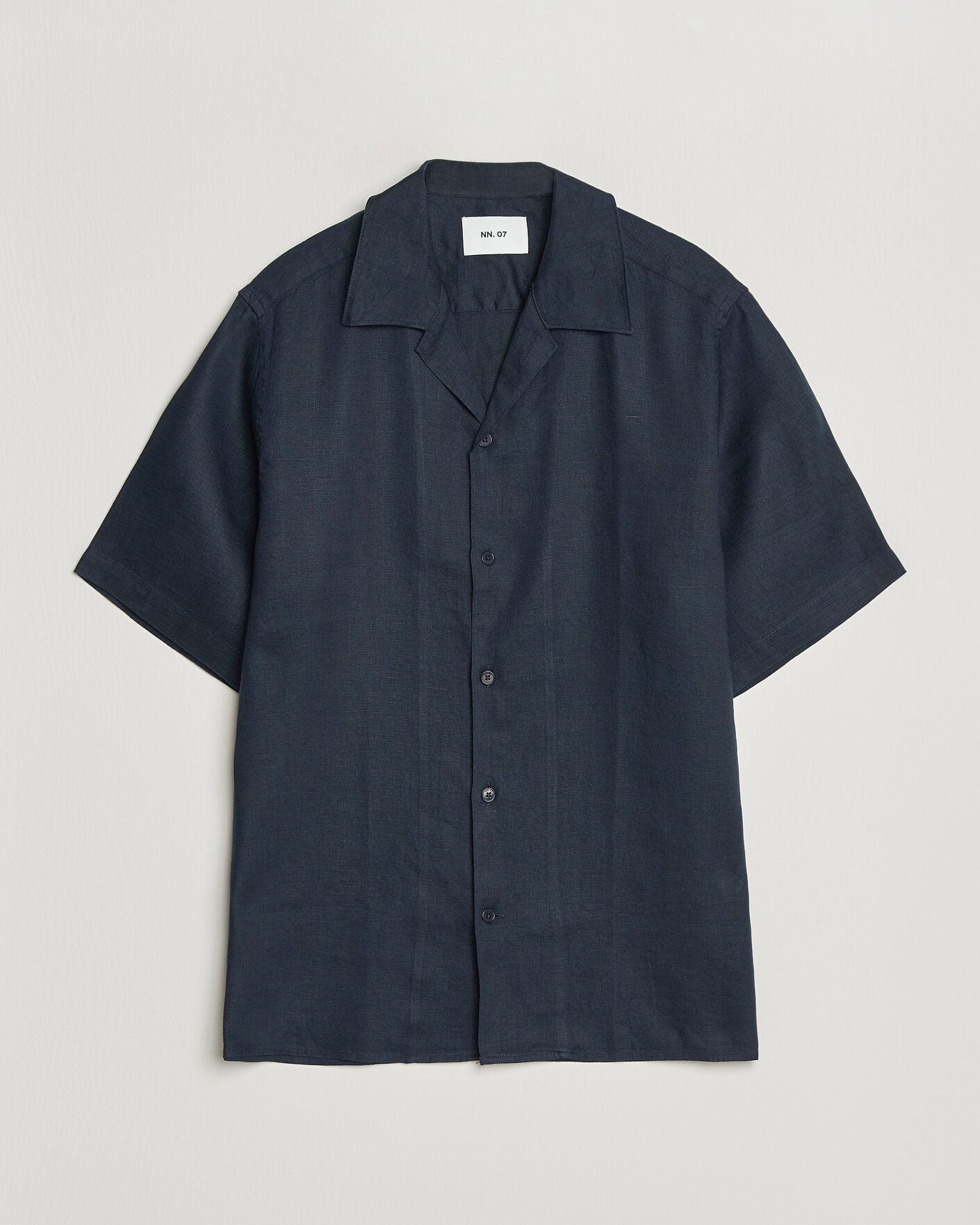 Herr | Skjortor | NN07 | Julio Linen Resort Shirt Navy Blue