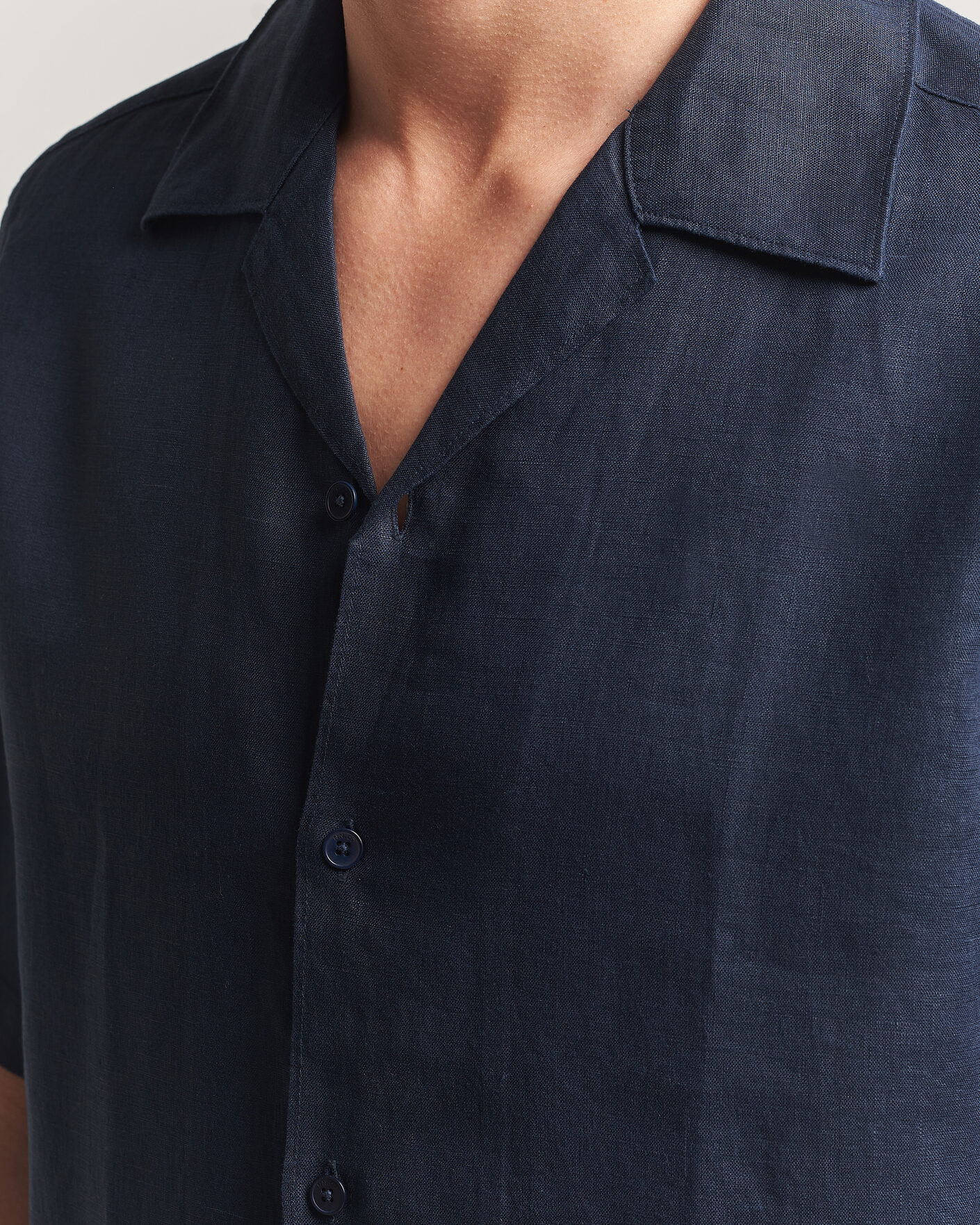 Herr | Skjortor | NN07 | Julio Linen Resort Shirt Navy Blue