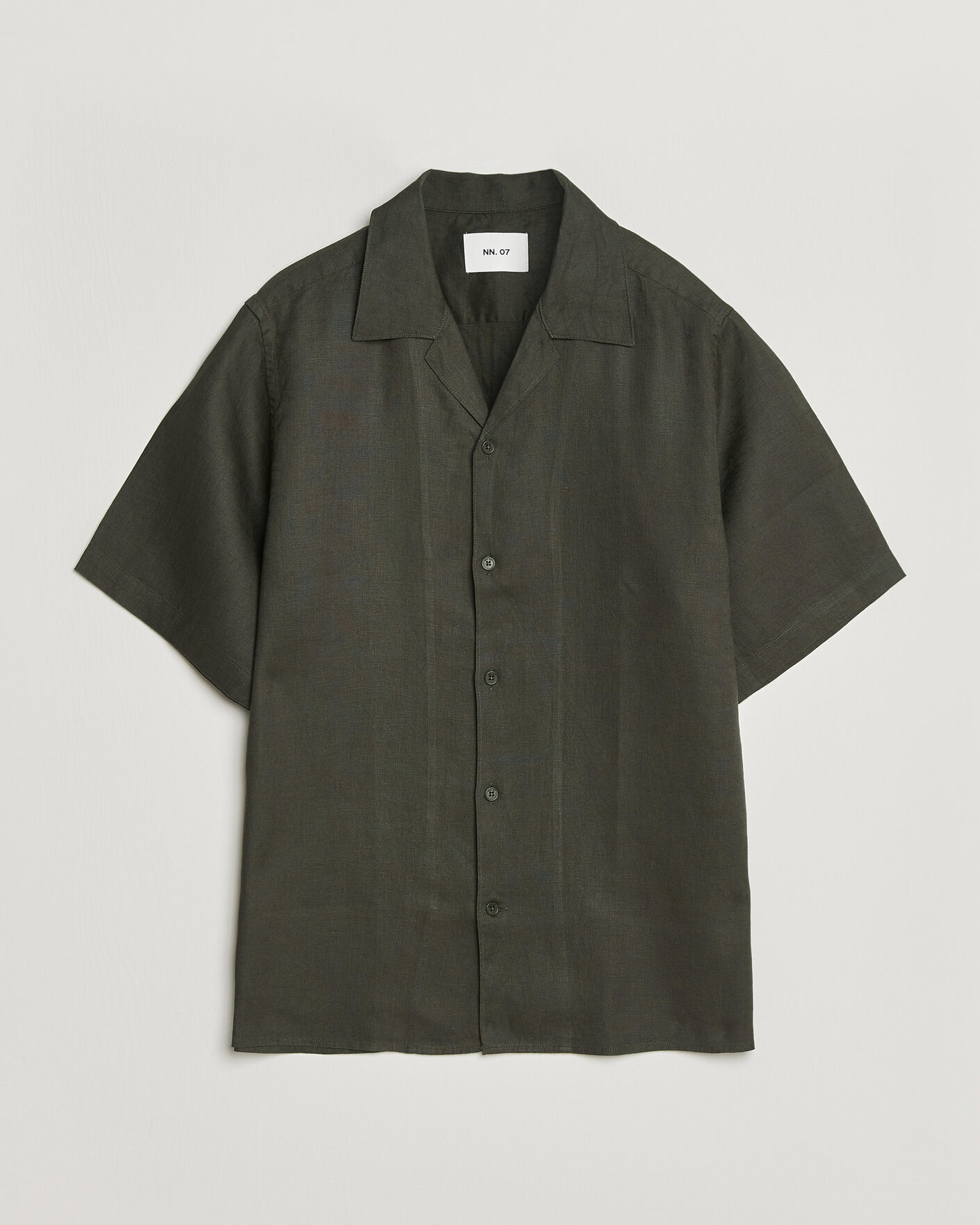 Herr | Skjortor | NN07 | Julio Linen Resort Shirt Dark Army