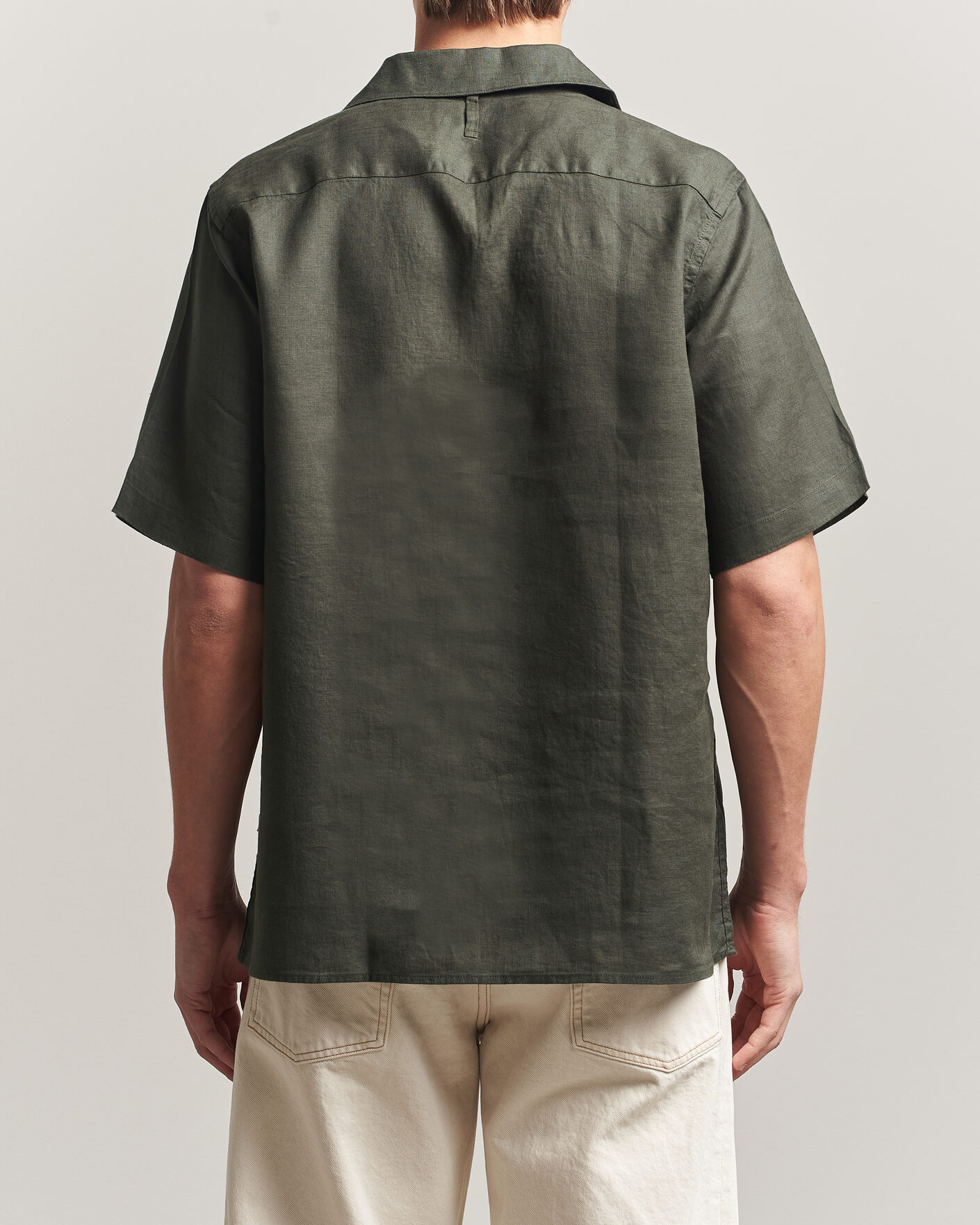 Herr | Skjortor | NN07 | Julio Linen Resort Shirt Dark Army
