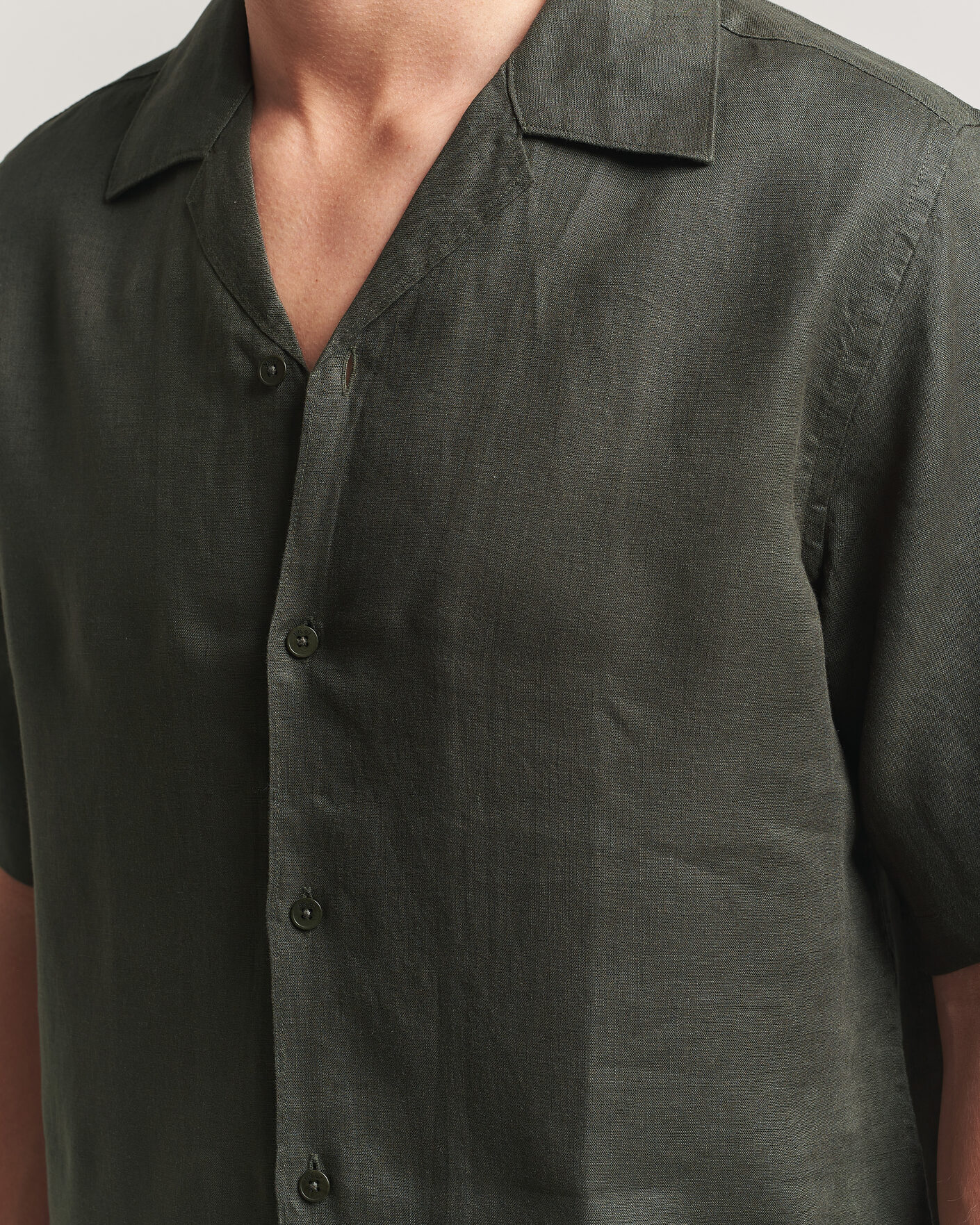 Herr | Skjortor | NN07 | Julio Linen Resort Shirt Dark Army